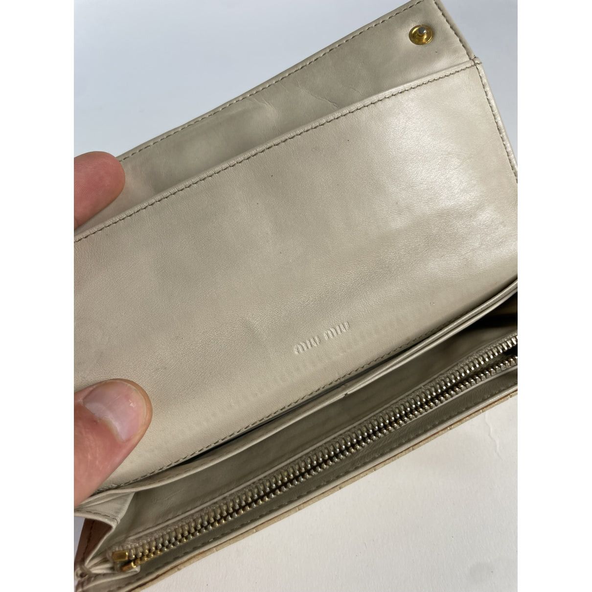 Miu Miu White Leather Wallet Size ONE SIZE - 4 Thumbnail