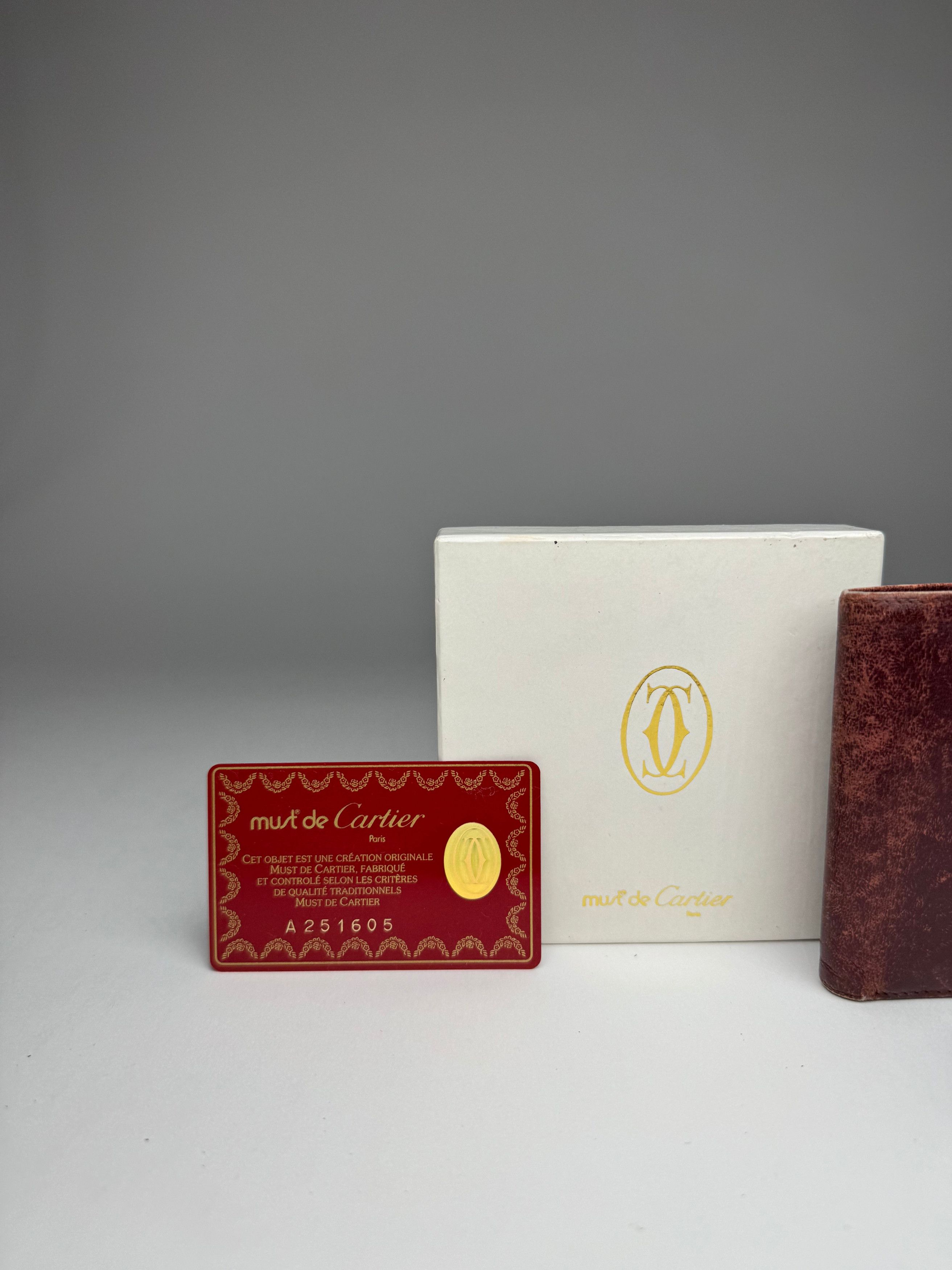 Other Vintage Cartier Leather Flap Wallet Burgundy Size ONE SIZE - 4 Thumbnail