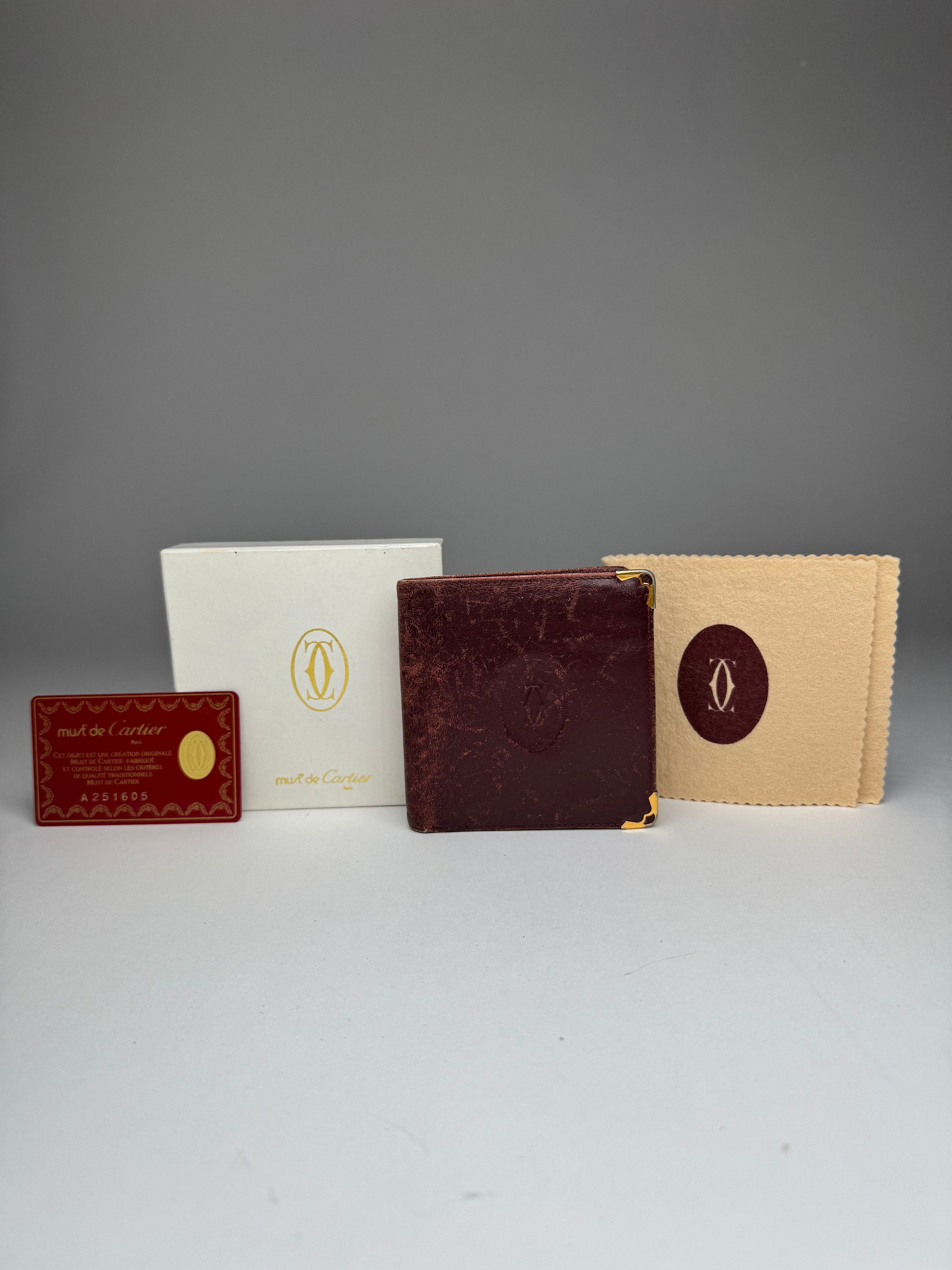 Other Vintage Cartier Leather Flap Wallet Burgundy Size ONE SIZE - 11 Thumbnail