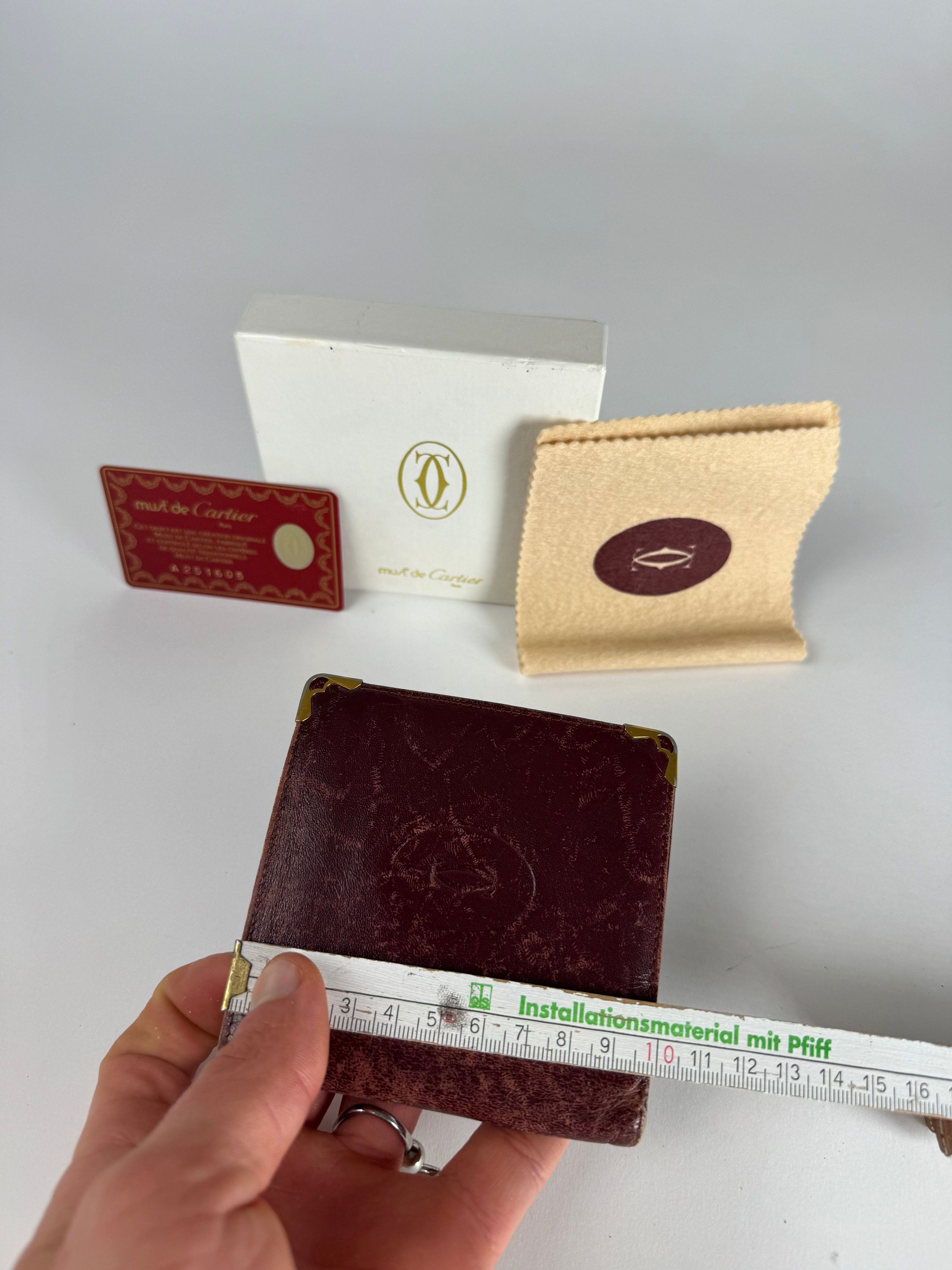 Other Vintage Cartier Leather Flap Wallet Burgundy Size ONE SIZE - 10 Thumbnail