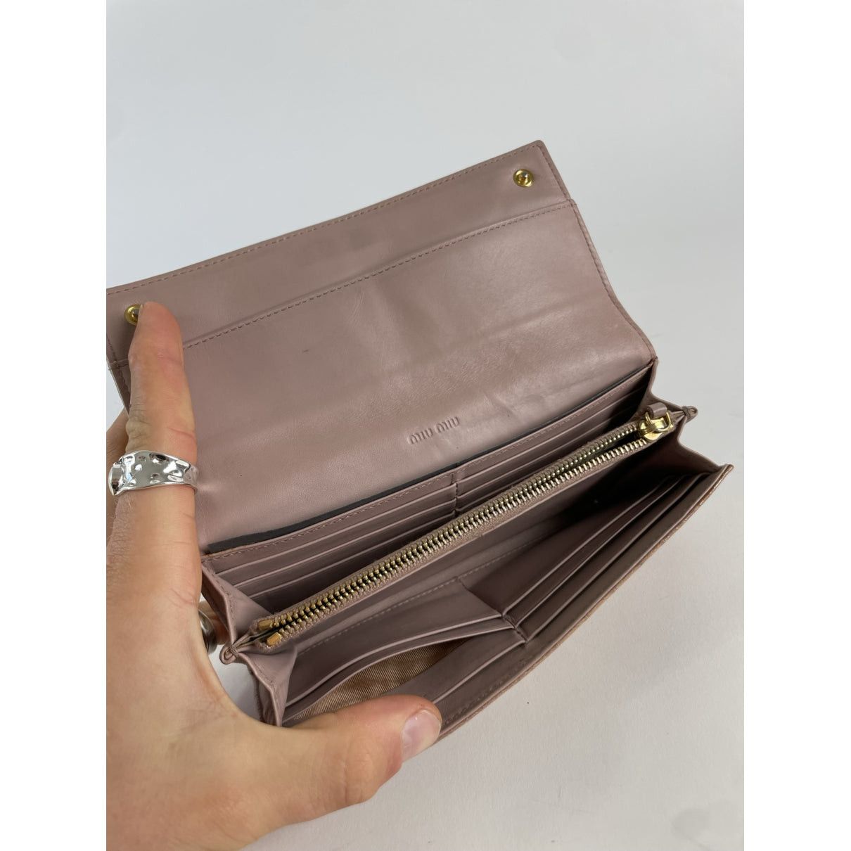 Miu Miu Beige Leather Wallet Size ONE SIZE - 4 Thumbnail
