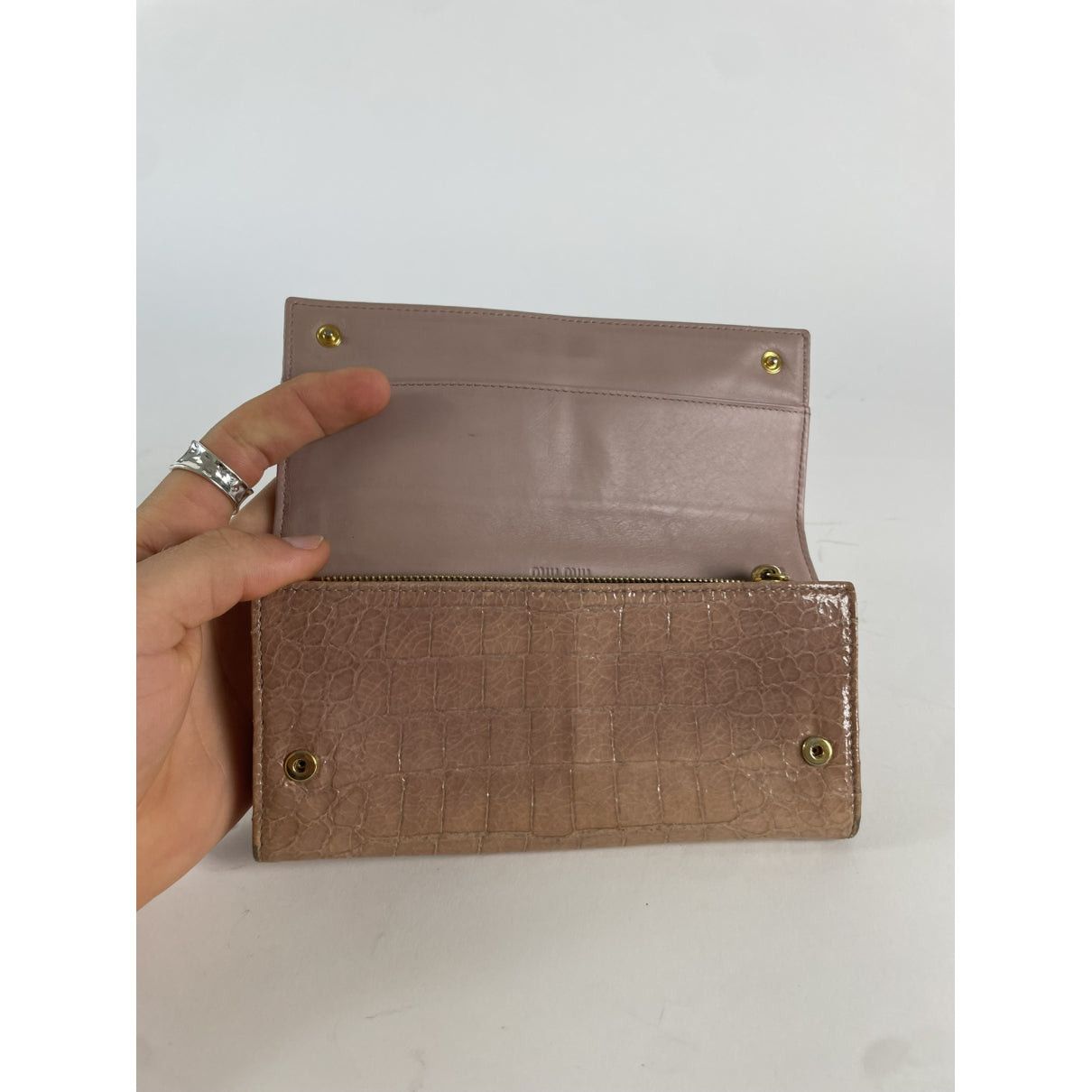 Miu Miu Beige Leather Wallet Size ONE SIZE - 3 Thumbnail