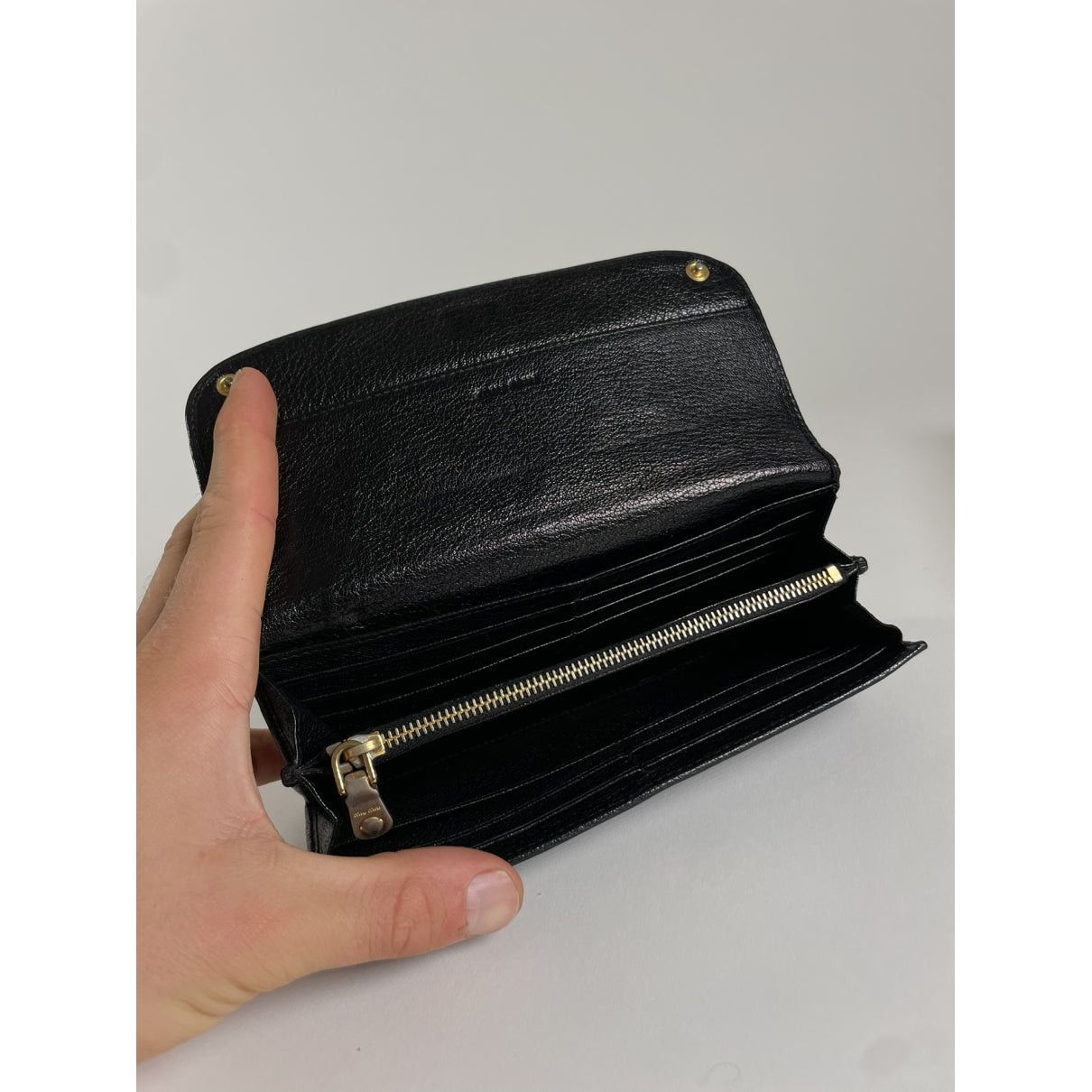 Miu Miu Black Leather Wallet Size ONE SIZE - 4 Thumbnail