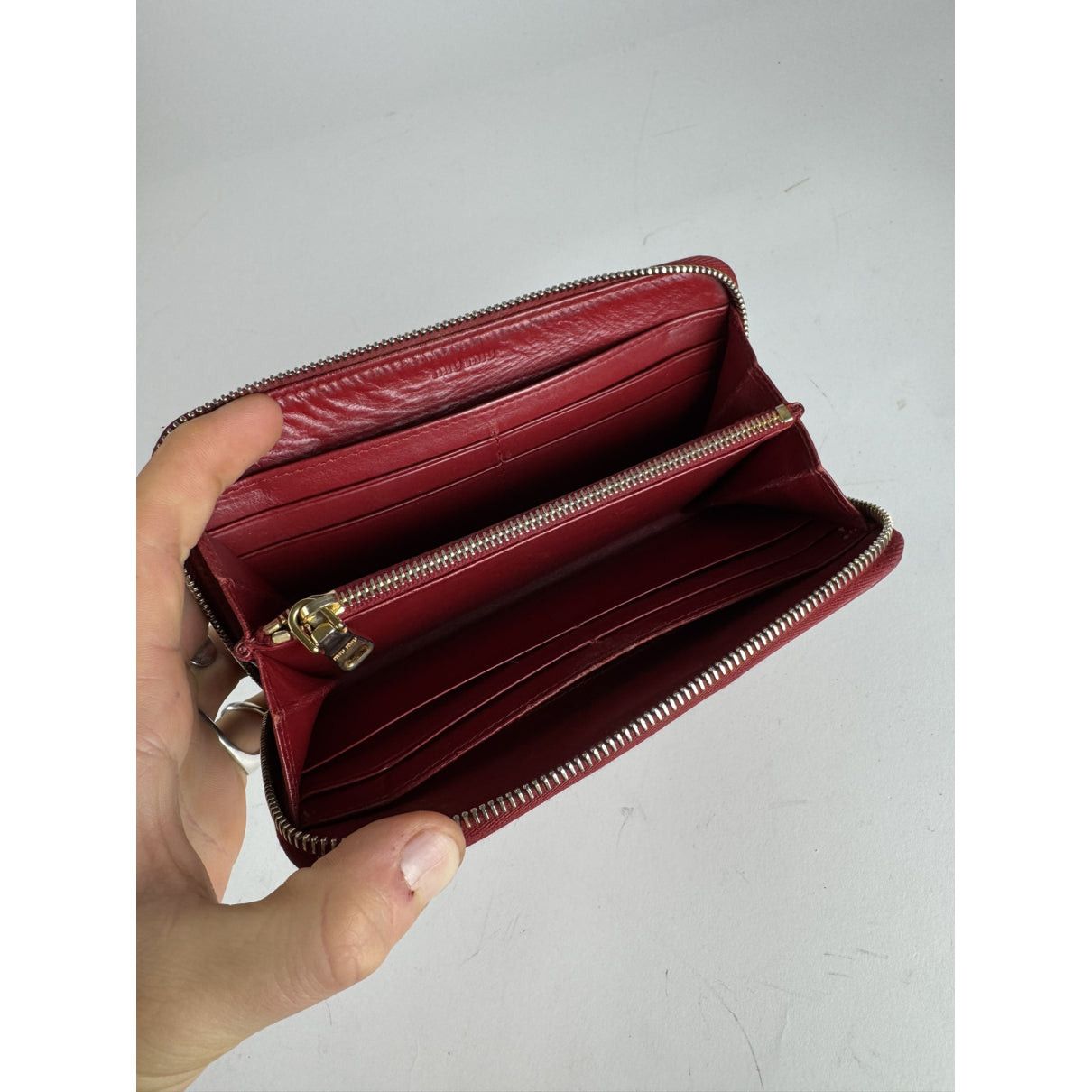 Miu Miu Red Leather Wallet Size ONE SIZE - 3 Thumbnail