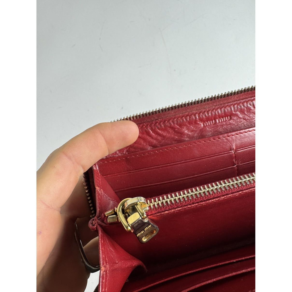 Miu Miu Red Leather Wallet Size ONE SIZE - 5 Thumbnail