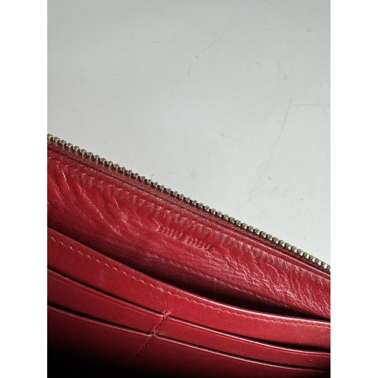 Miu Miu Red Leather Wallet Size ONE SIZE - 4 Thumbnail
