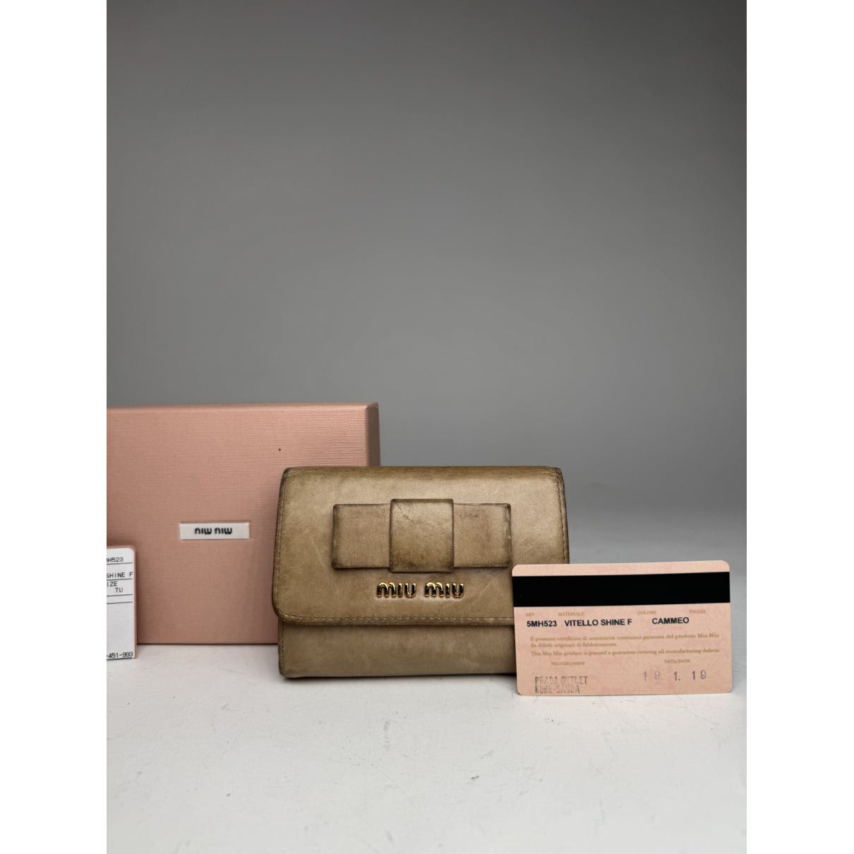 Miu Miu Camel Leather Wallet Size ONE SIZE - 3 Thumbnail