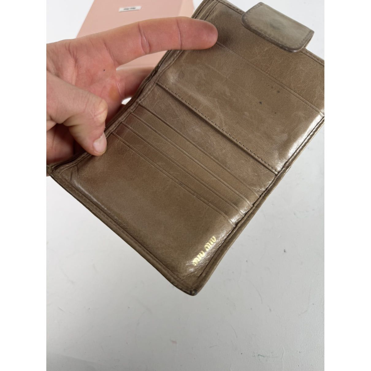 Miu Miu Camel Leather Wallet Size ONE SIZE - 5 Thumbnail