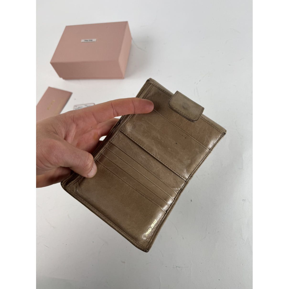 Miu Miu Camel Leather Wallet Size ONE SIZE - 4 Thumbnail
