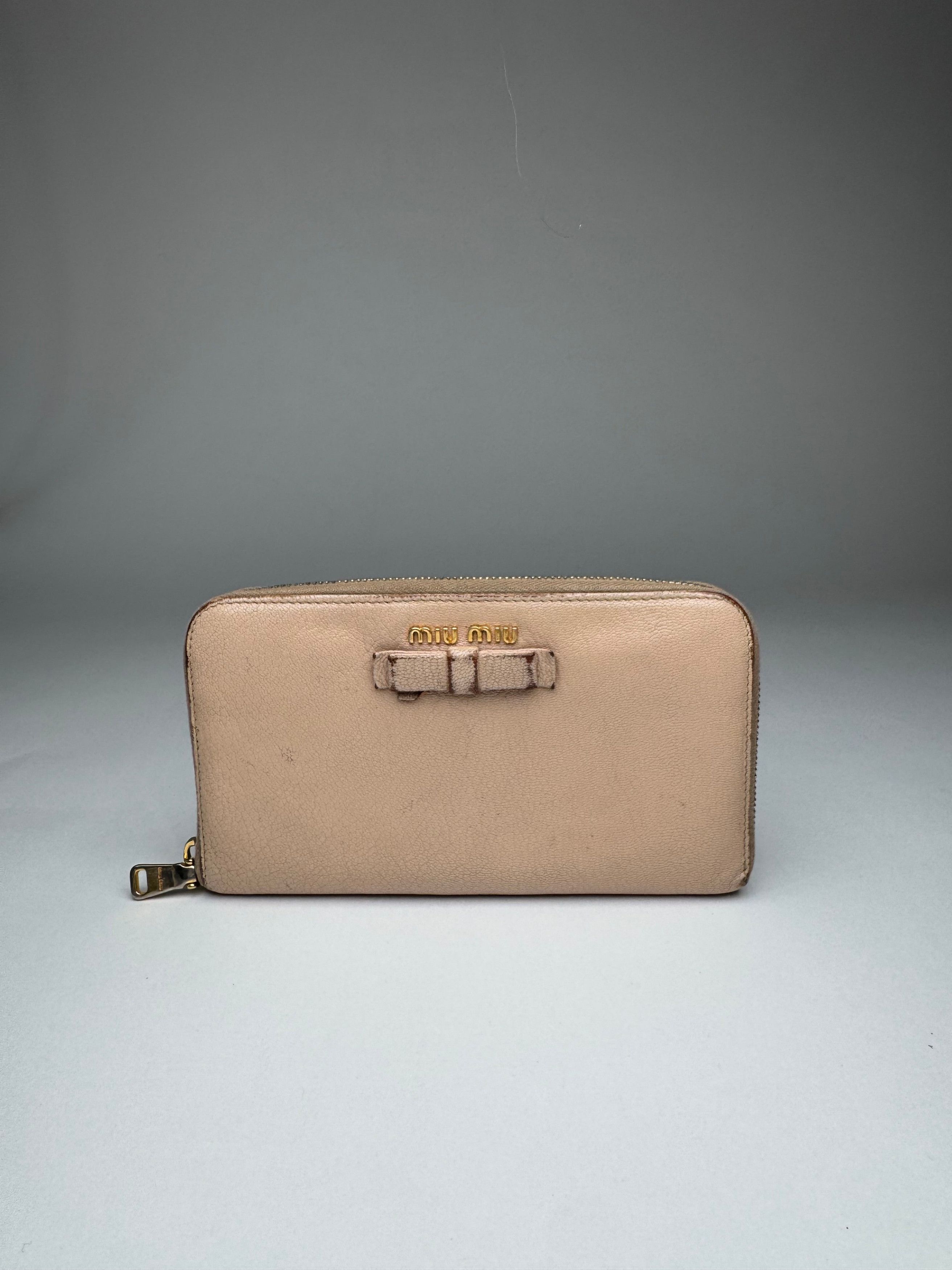 Miu Miu Vintage Leather Wallet Rose/beige Size ONE SIZE - 6 Thumbnail