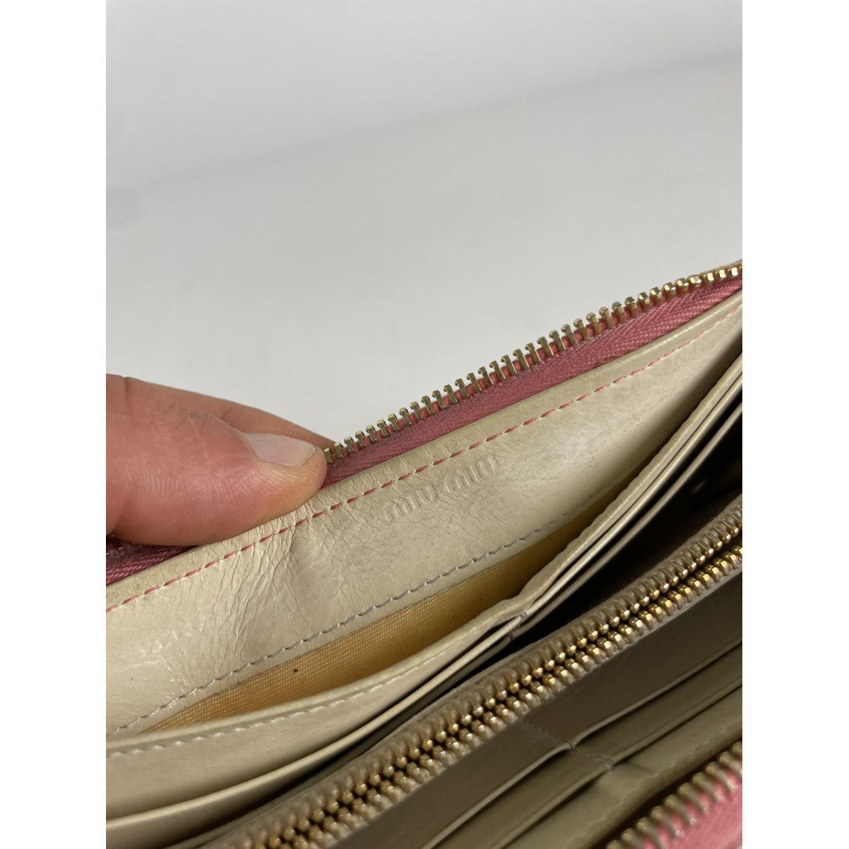 Miu Miu Orange Leather Wallet Size ONE SIZE - 4 Thumbnail