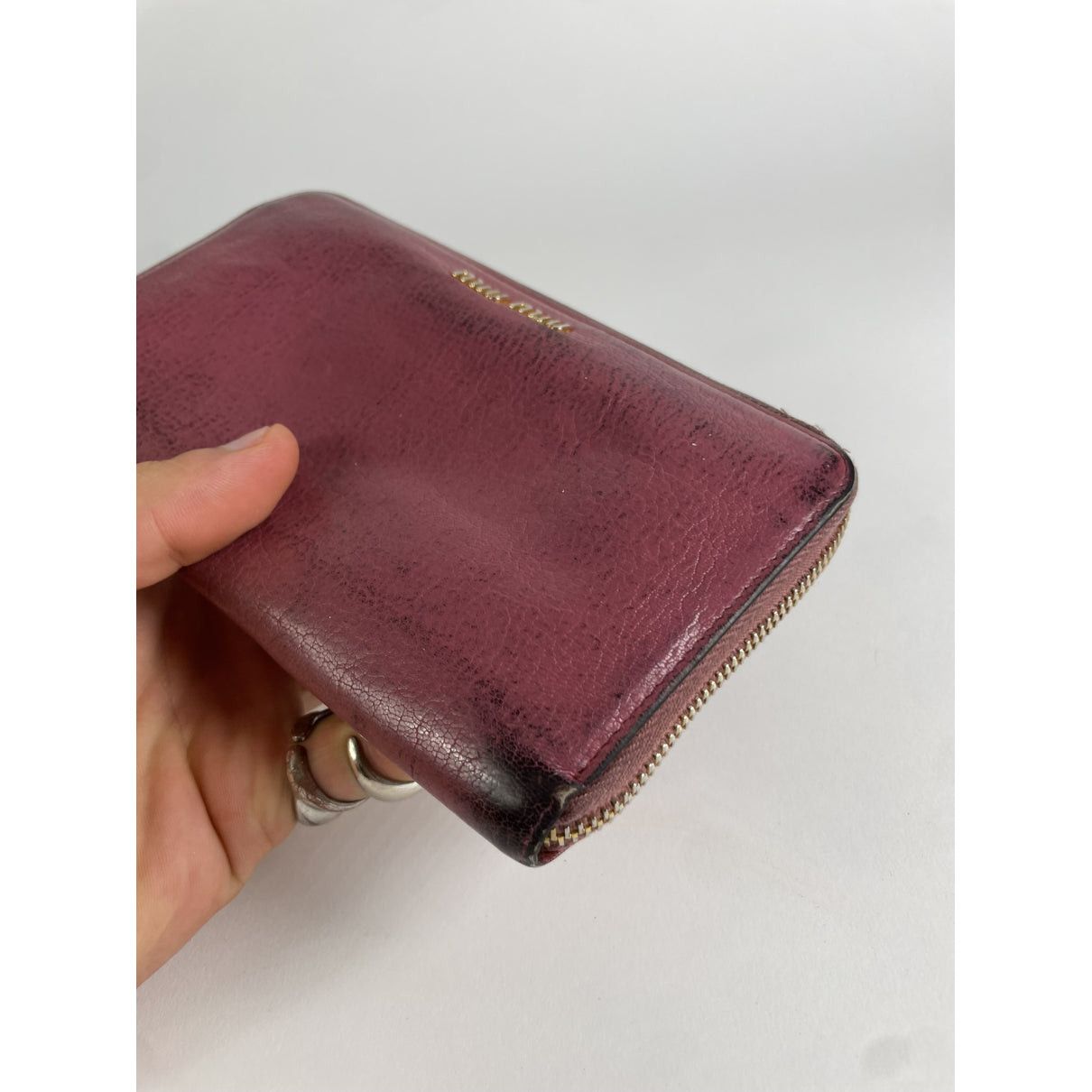 Miu Miu Purple Leather Wallet Size ONE SIZE - 5 Thumbnail
