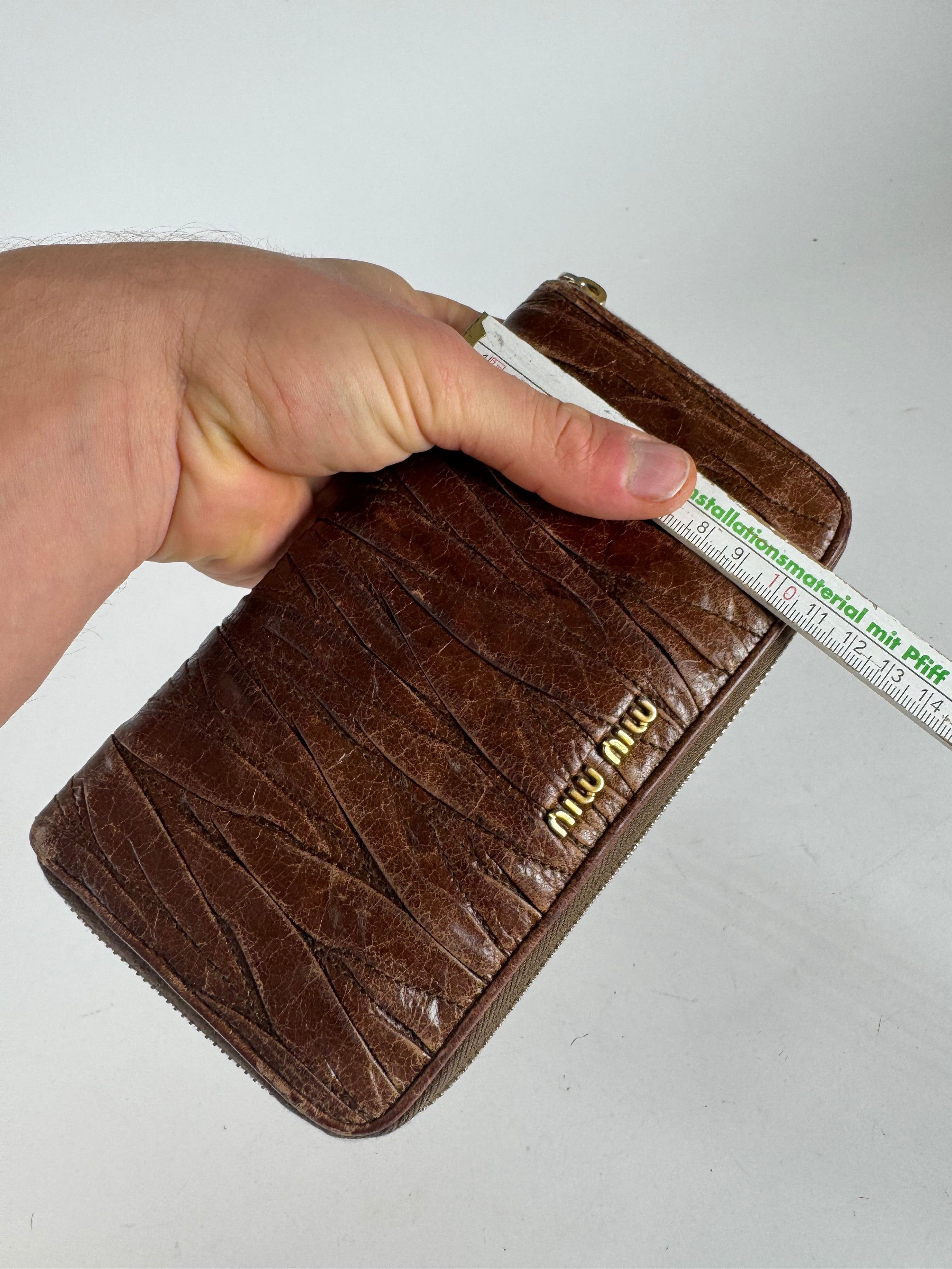 Miu Miu Vintage Metallasse Leather Wallet Brown Size ONE SIZE - 7 Thumbnail