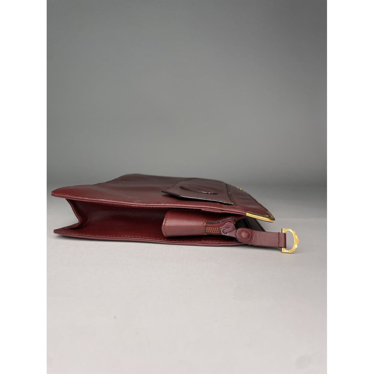 Cartier Burgundy Leather Clutch Bag Size ONE SIZE - 3 Thumbnail