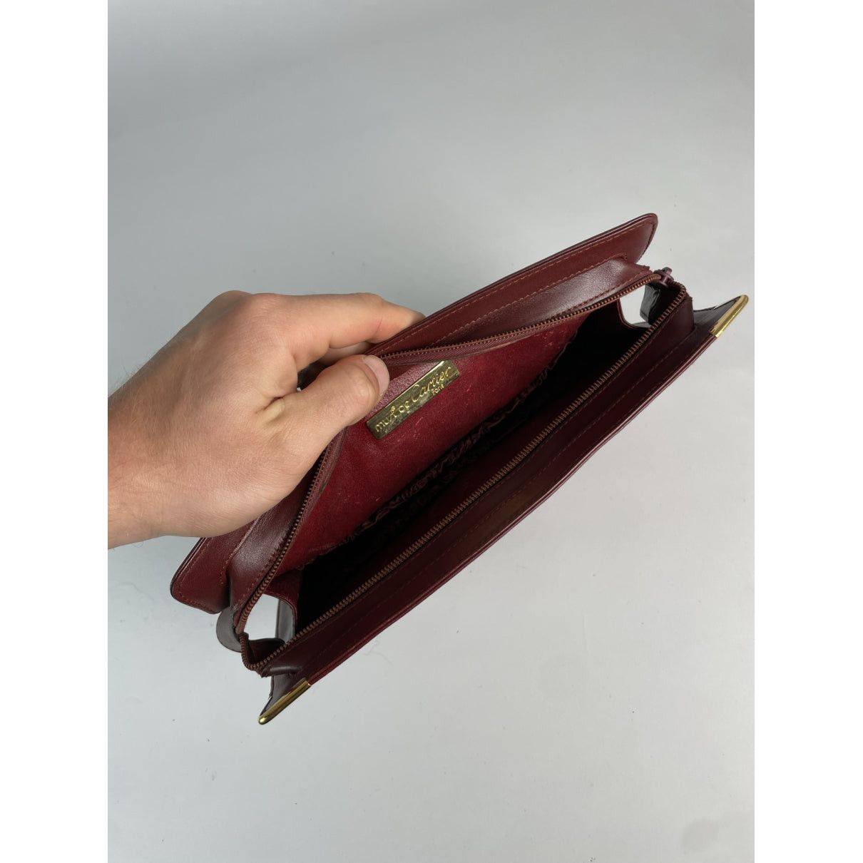 Cartier Burgundy Leather Clutch Bag Size ONE SIZE - 5 Thumbnail