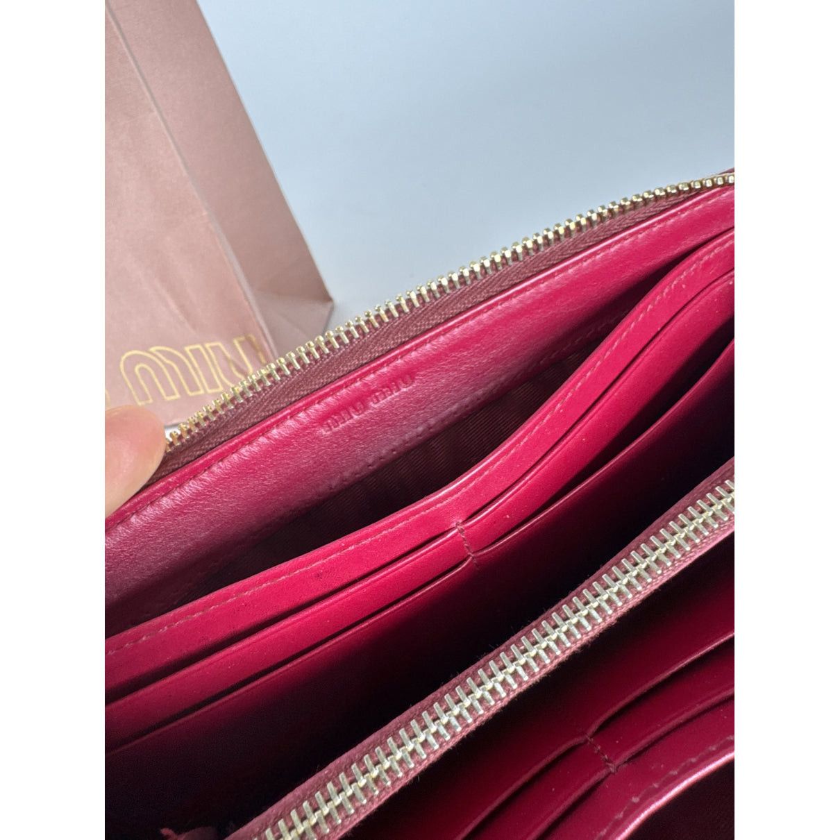 Miu Miu Red Leather Wallet Size ONE SIZE - 5 Thumbnail