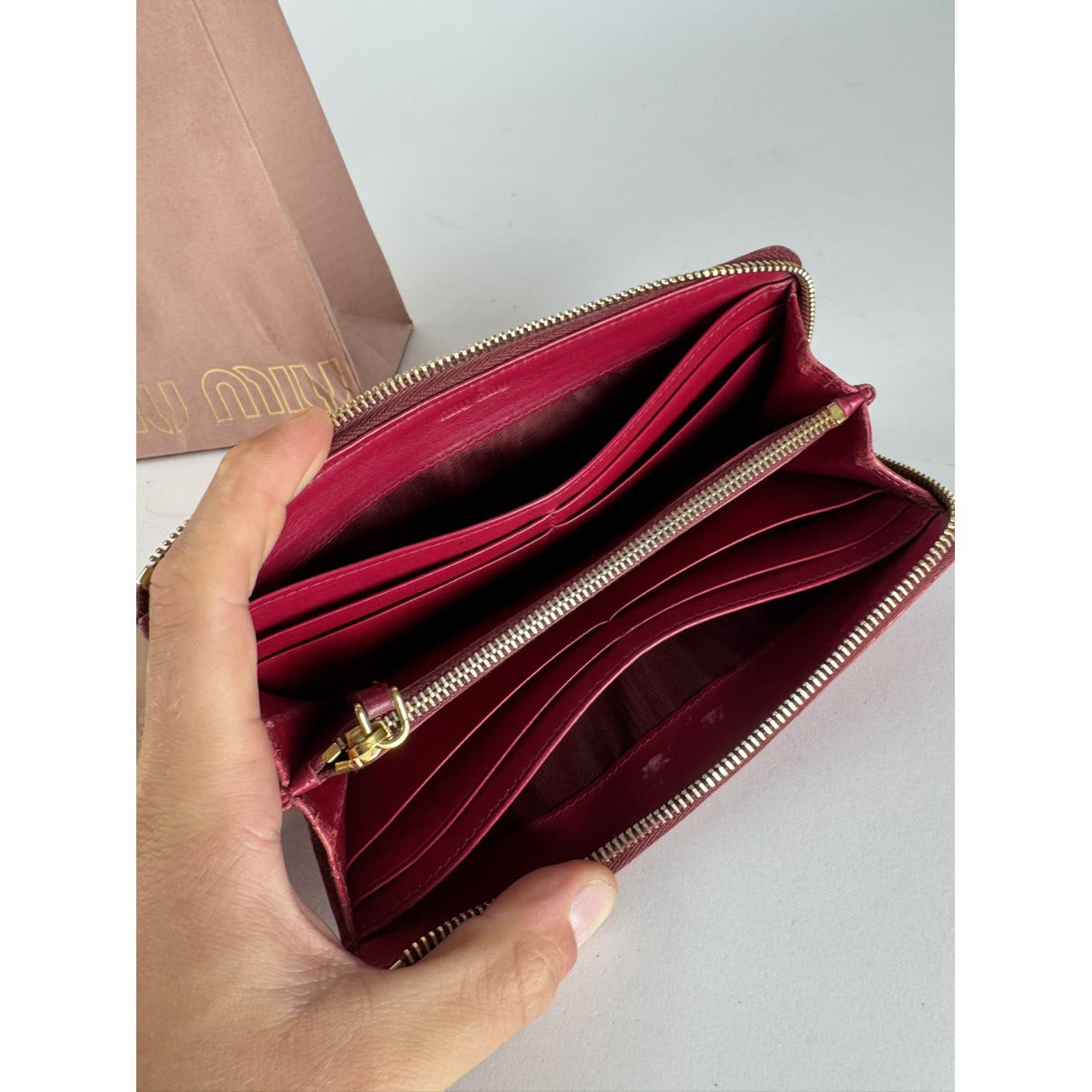 Miu Miu Red Leather Wallet Size ONE SIZE - 3 Thumbnail