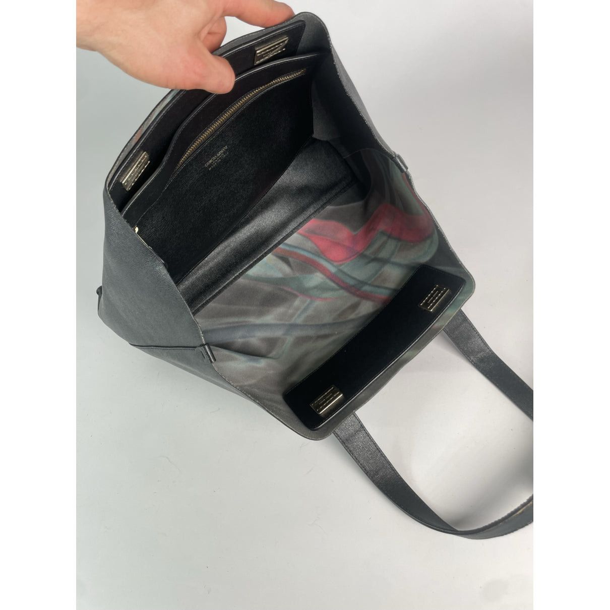 Giorgio Armani Black Leather Handbag Size ONE SIZE - 4 Thumbnail