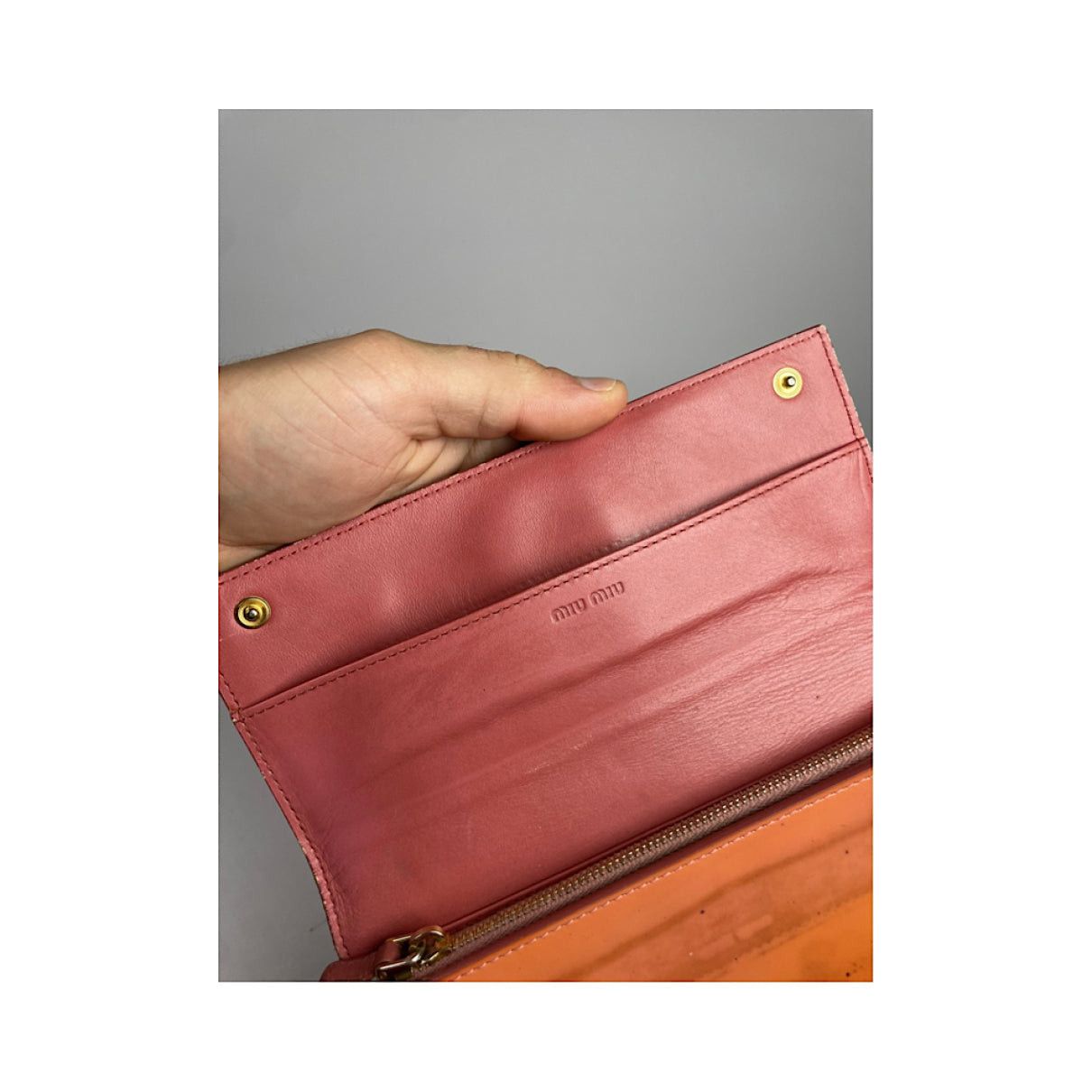 Miu Miu Orange Patent Leather Wallet Size ONE SIZE - 5 Thumbnail