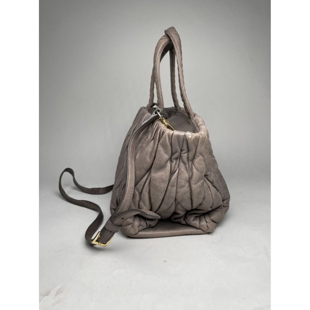 Miu Miu Matelassé Purple Leather Handbag Size ONE SIZE - 4 Thumbnail
