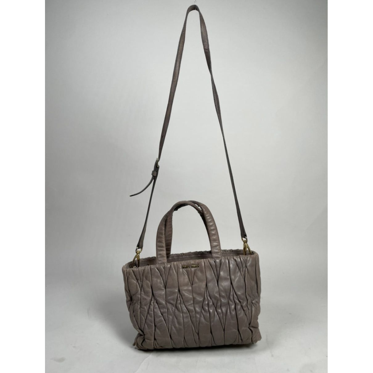 Miu Miu Matelassé Purple Leather Handbag Size ONE SIZE - 2 Thumbnail