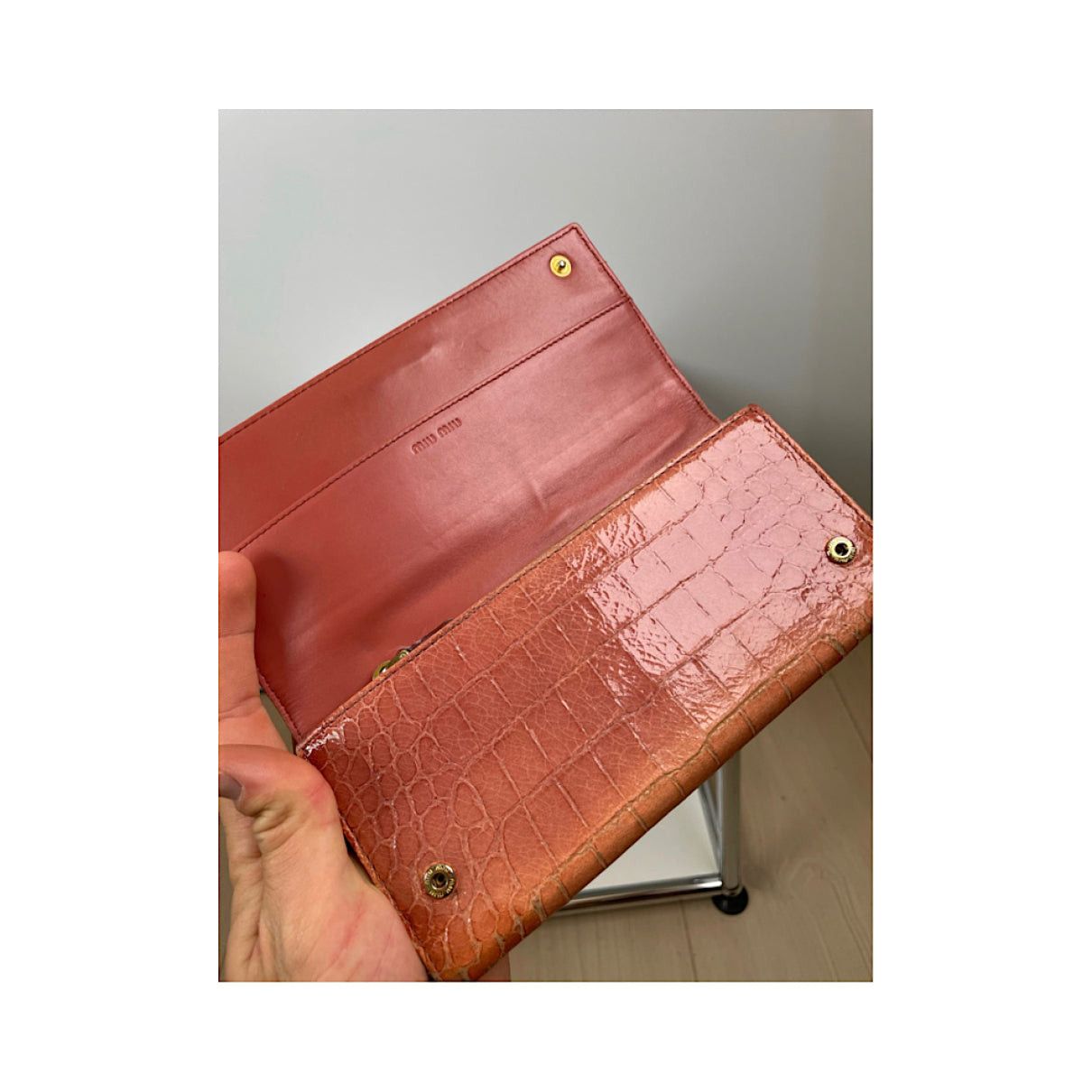 Miu Miu Orange Leather Wallet Size ONE SIZE - 5 Thumbnail