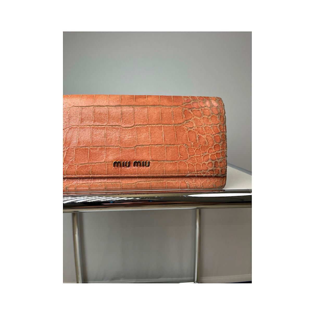 Miu Miu Orange Leather Wallet Size ONE SIZE - 3 Thumbnail