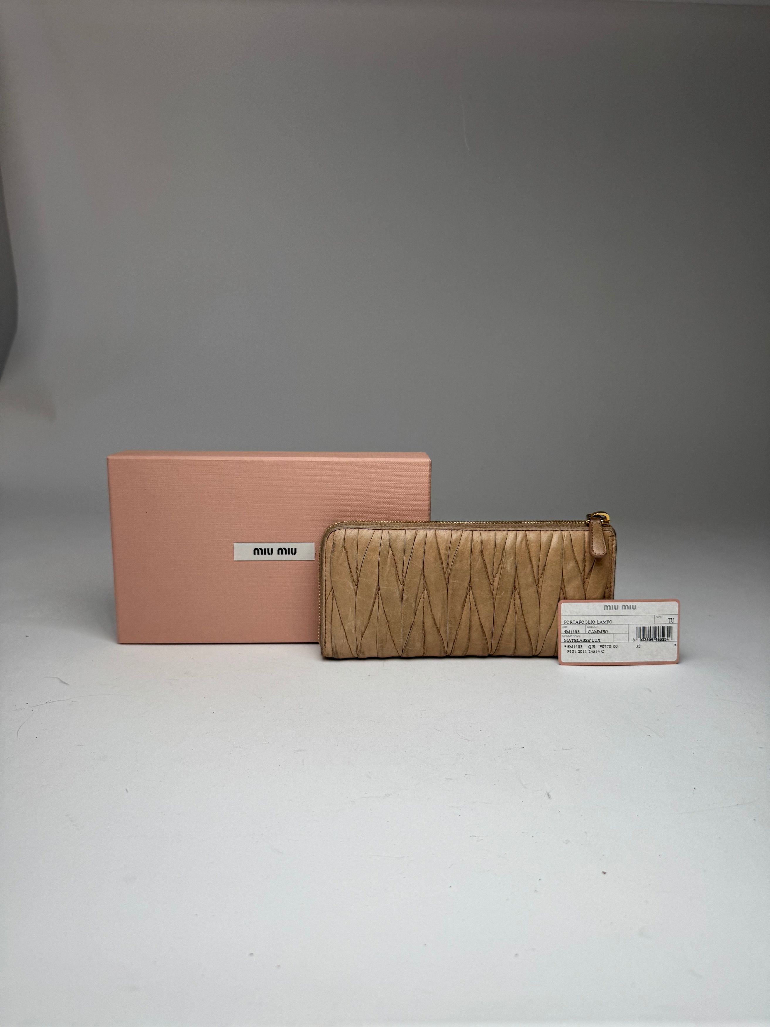 Miu Miu Vintage Metallasse Leather Wallet beige Size ONE SIZE - 2 Thumbnail