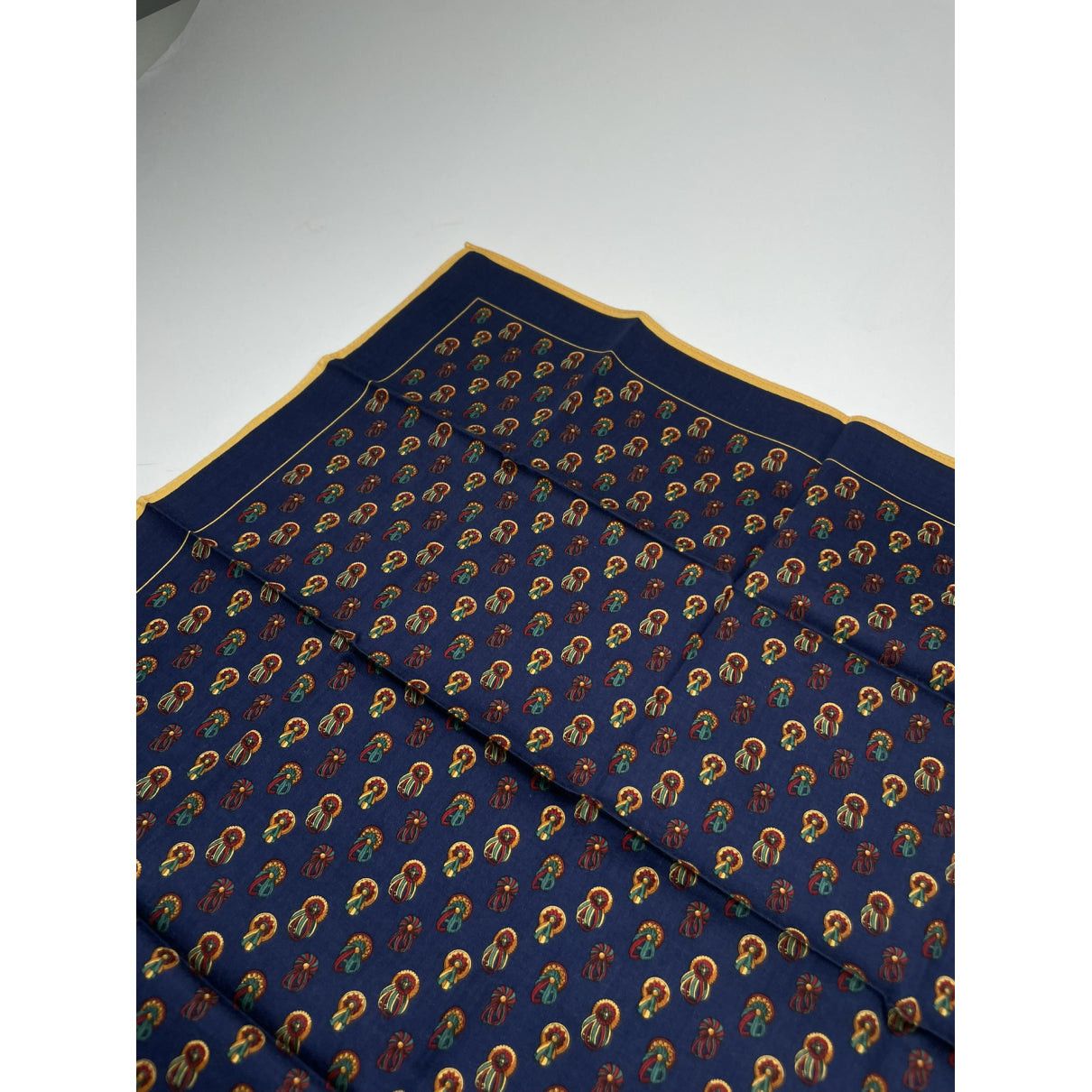 Celine Navy Silk Scarf Size ONE SIZE - 4 Thumbnail
