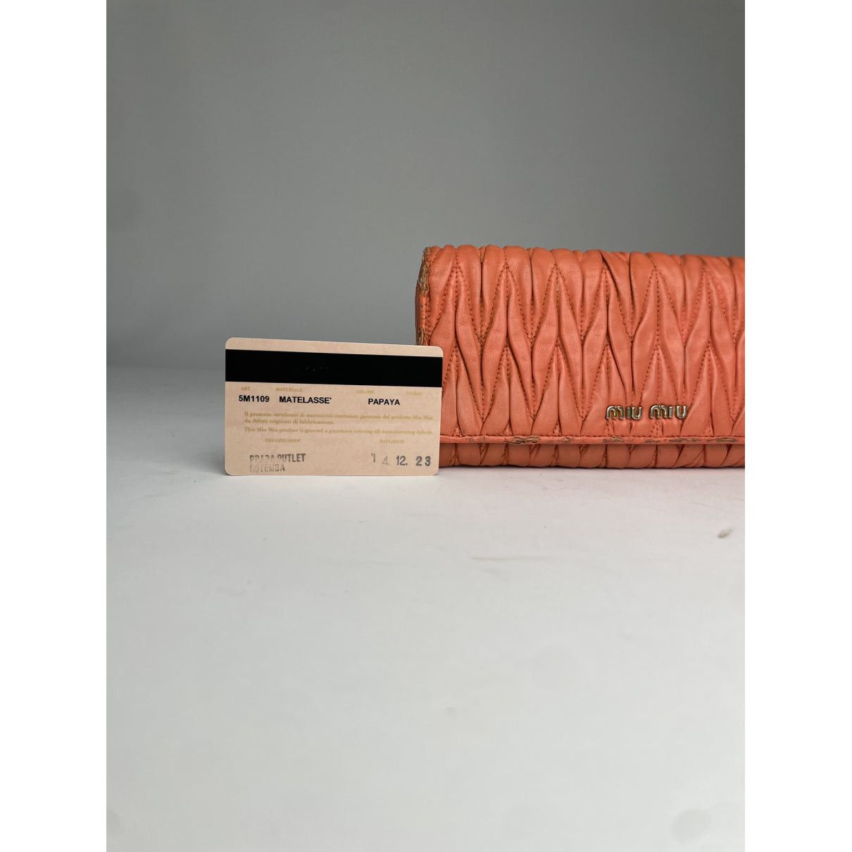 Miu Miu Orange Leather Wallet Size ONE SIZE - 2 Thumbnail