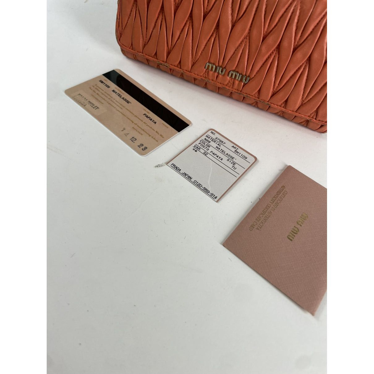 Miu Miu Orange Leather Wallet Size ONE SIZE - 3 Thumbnail