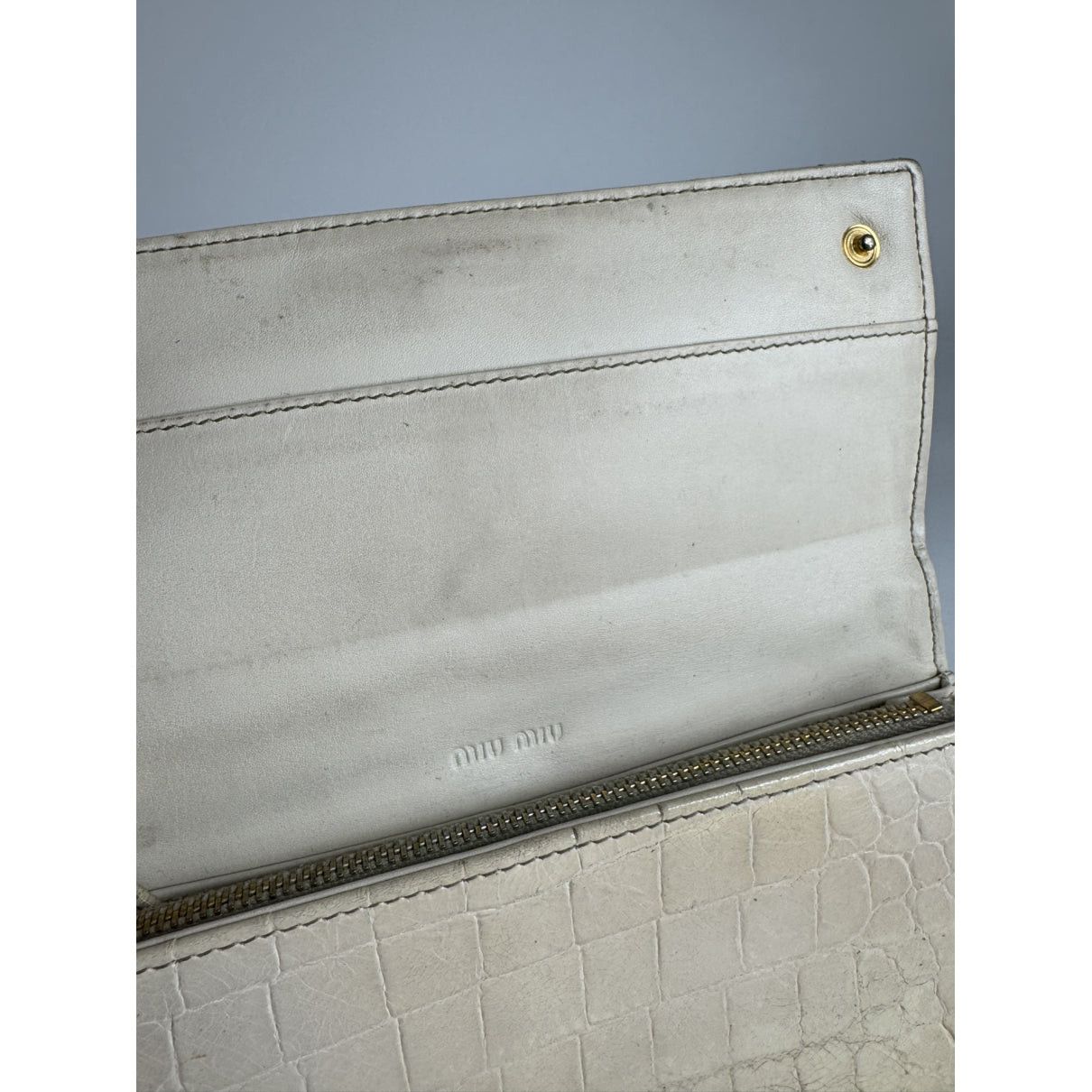 Miu Miu White Leather Wallet Size ONE SIZE - 5 Thumbnail