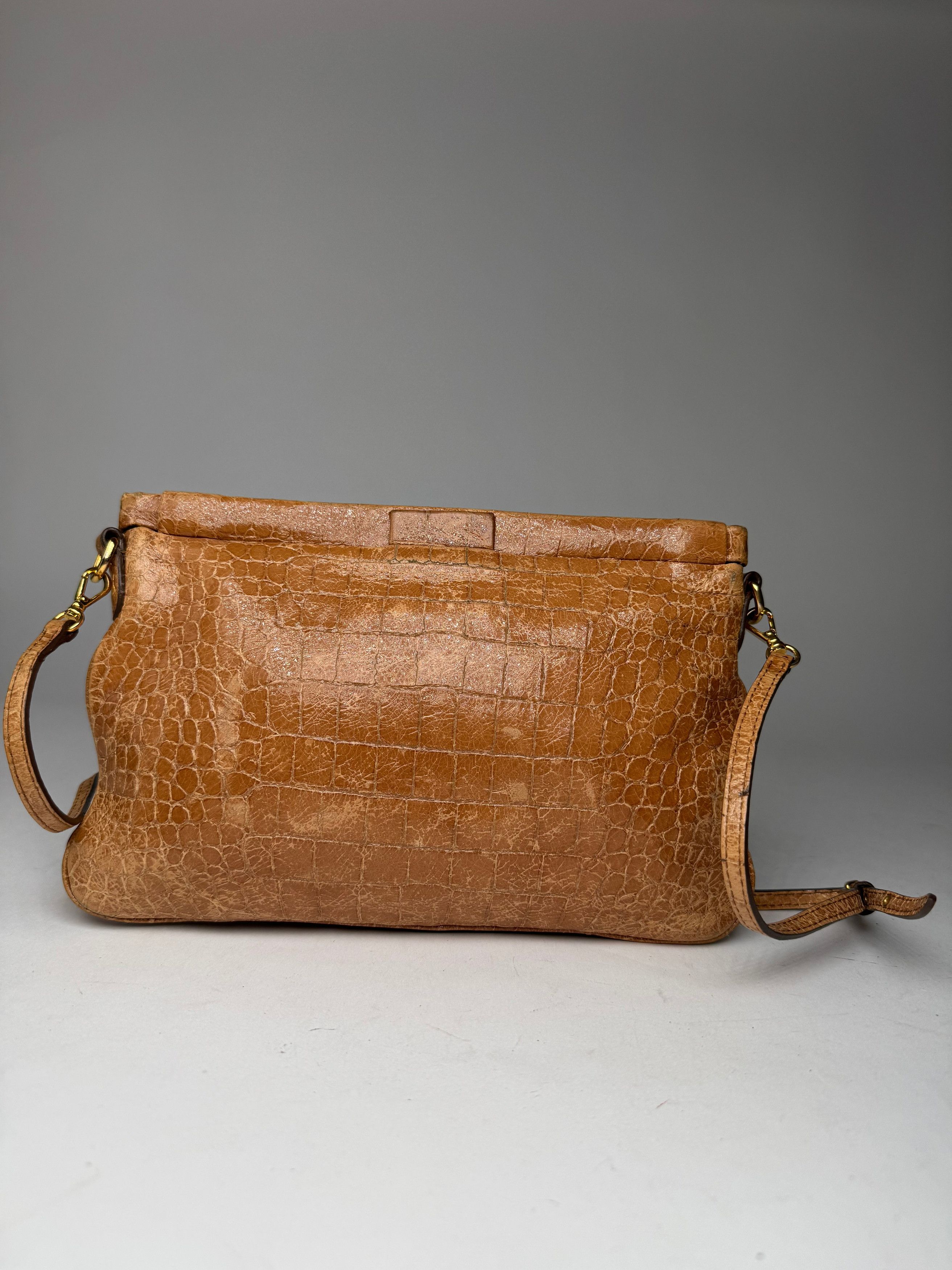 Miu Miu Vintage Leather Crossbody Bag Brown Size ONE SIZE - 2 Thumbnail