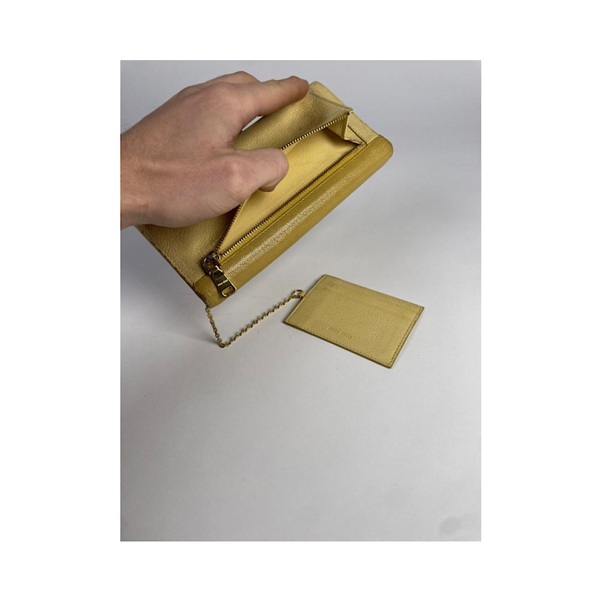 Miu Miu Yellow Leather Wallet Size ONE SIZE - 3 Thumbnail