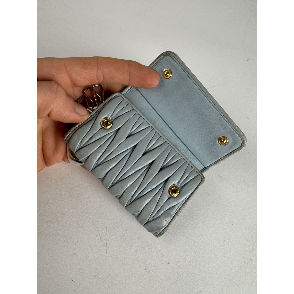 Miu Miu Blue Leather Purse Size ONE SIZE - 3 Thumbnail