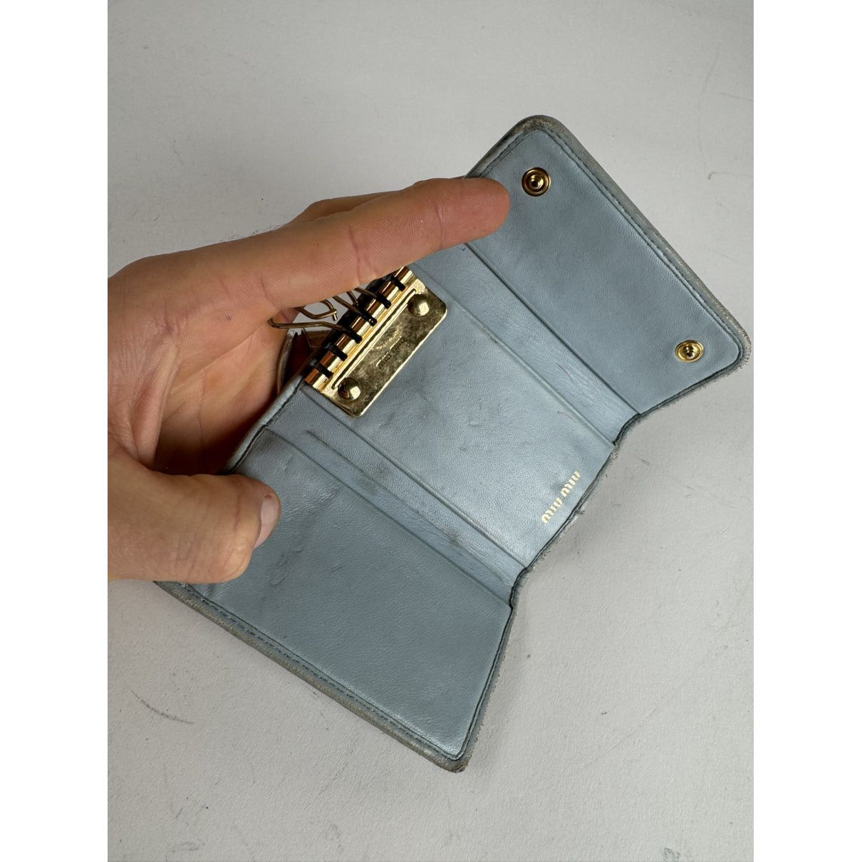 Miu Miu Blue Leather Purse Size ONE SIZE - 4 Thumbnail