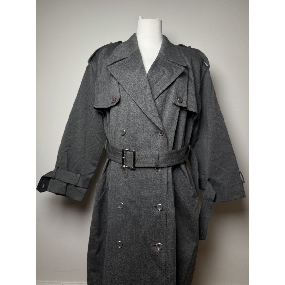 Courreges Courrèges Anthracite Wool Trench Coat Size M / US 6-8 / IT 42-44 - 2 Thumbnail