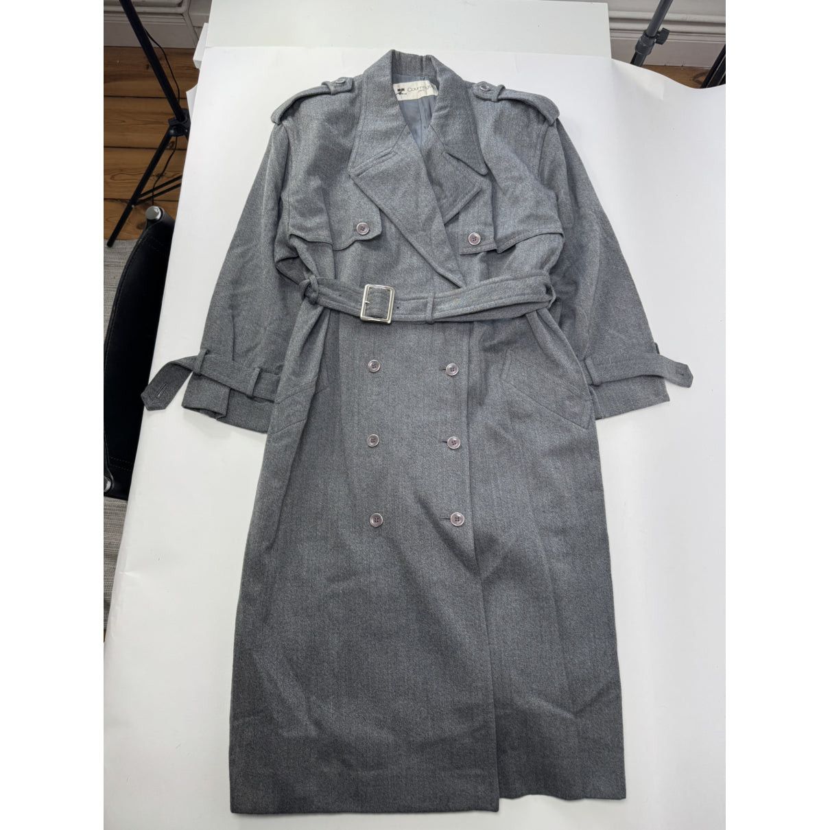 Courreges Courrèges Anthracite Wool Trench Coat Size M / US 6-8 / IT 42-44 - 5 Thumbnail