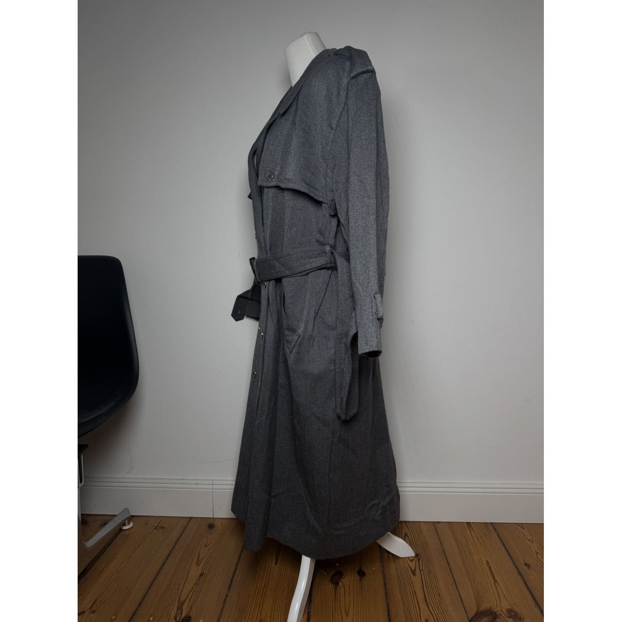 Courreges Courrèges Anthracite Wool Trench Coat Size M / US 6-8 / IT 42-44 - 3 Thumbnail