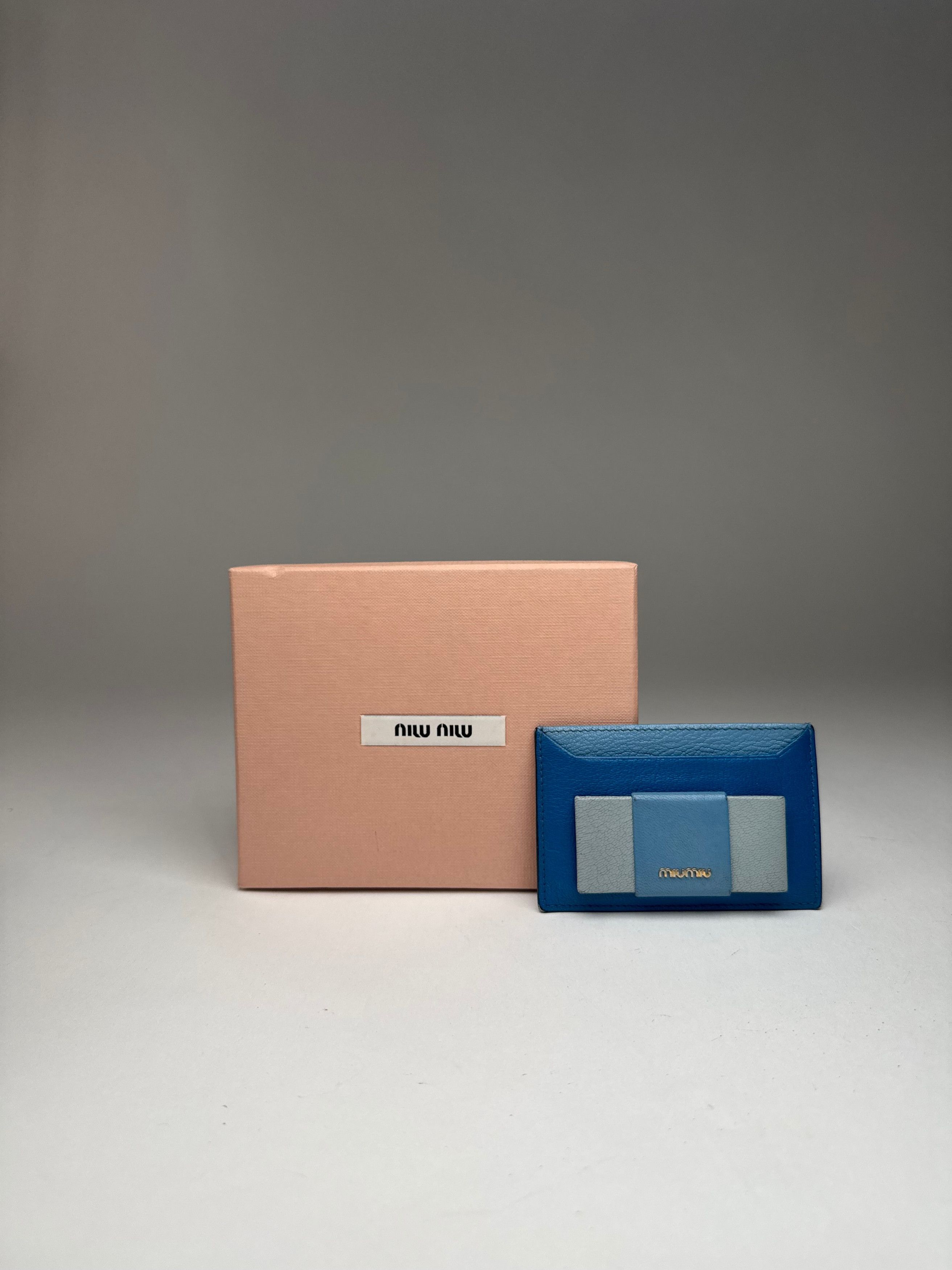 Miu Miu Vintage Leather Card Holder Blue Size ONE SIZE - 4 Thumbnail