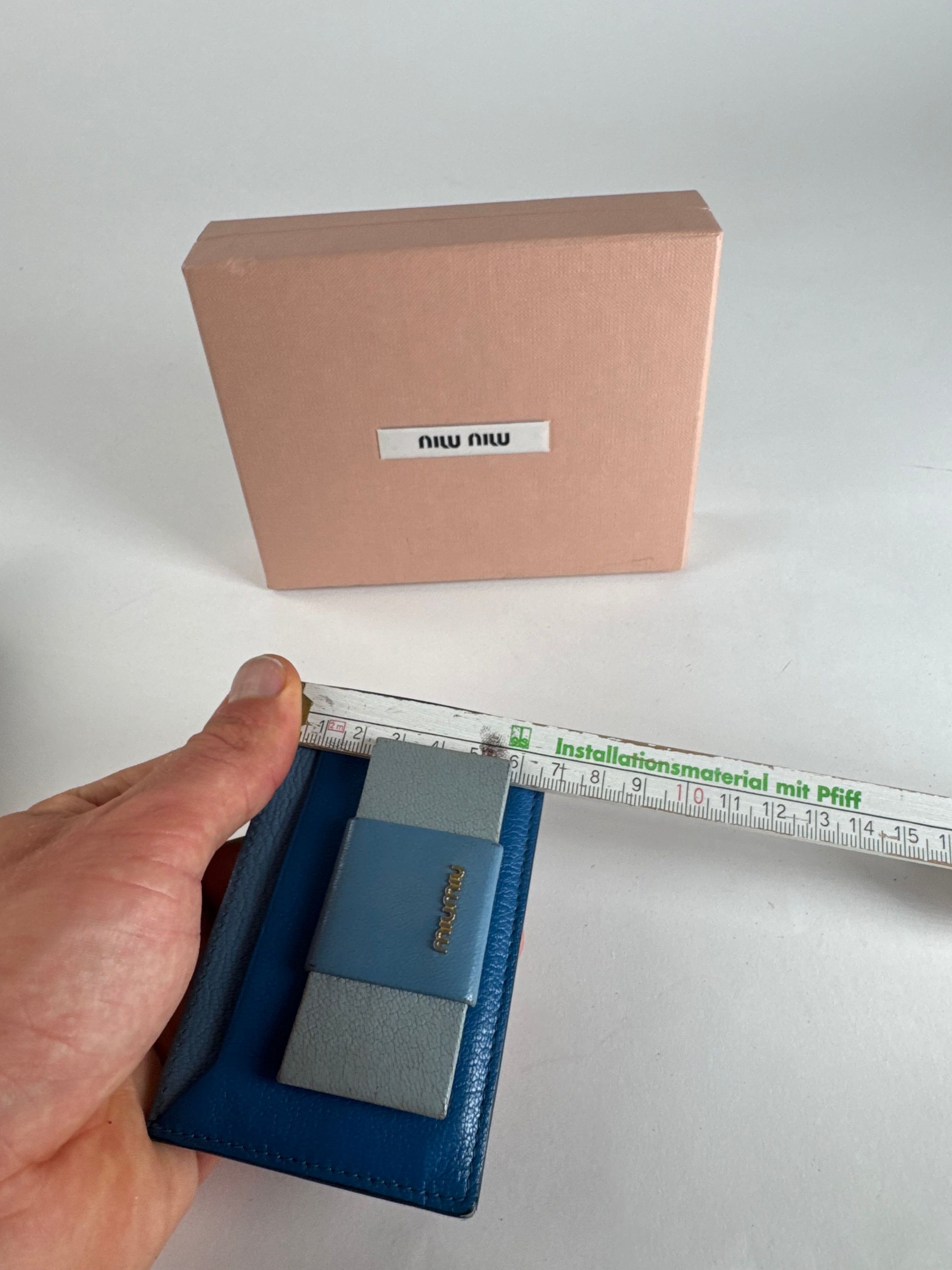 Miu Miu Vintage Leather Card Holder Blue Size ONE SIZE - 7 Thumbnail