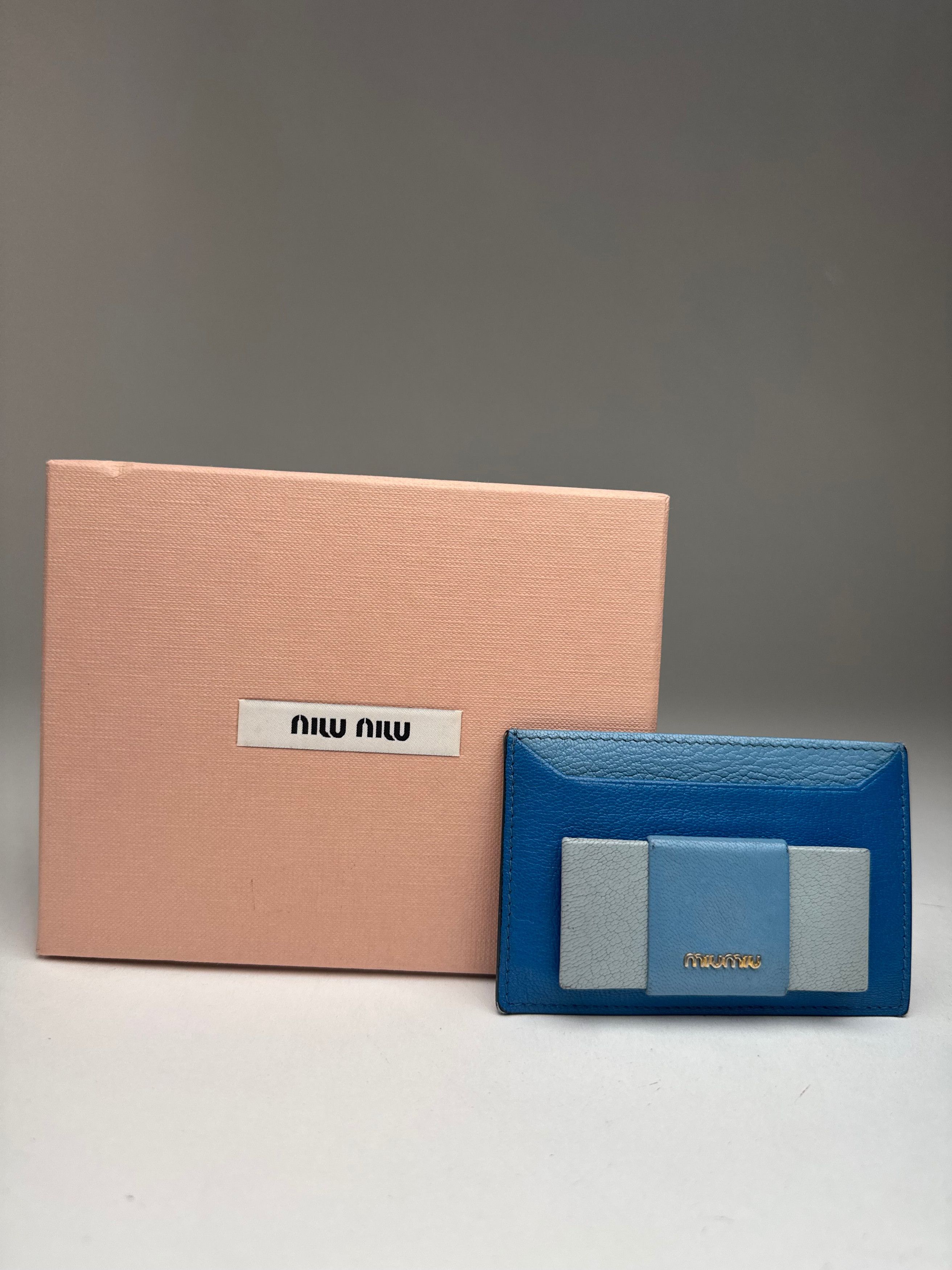 Miu Miu Vintage Leather Card Holder Blue Size ONE SIZE - 8 Thumbnail