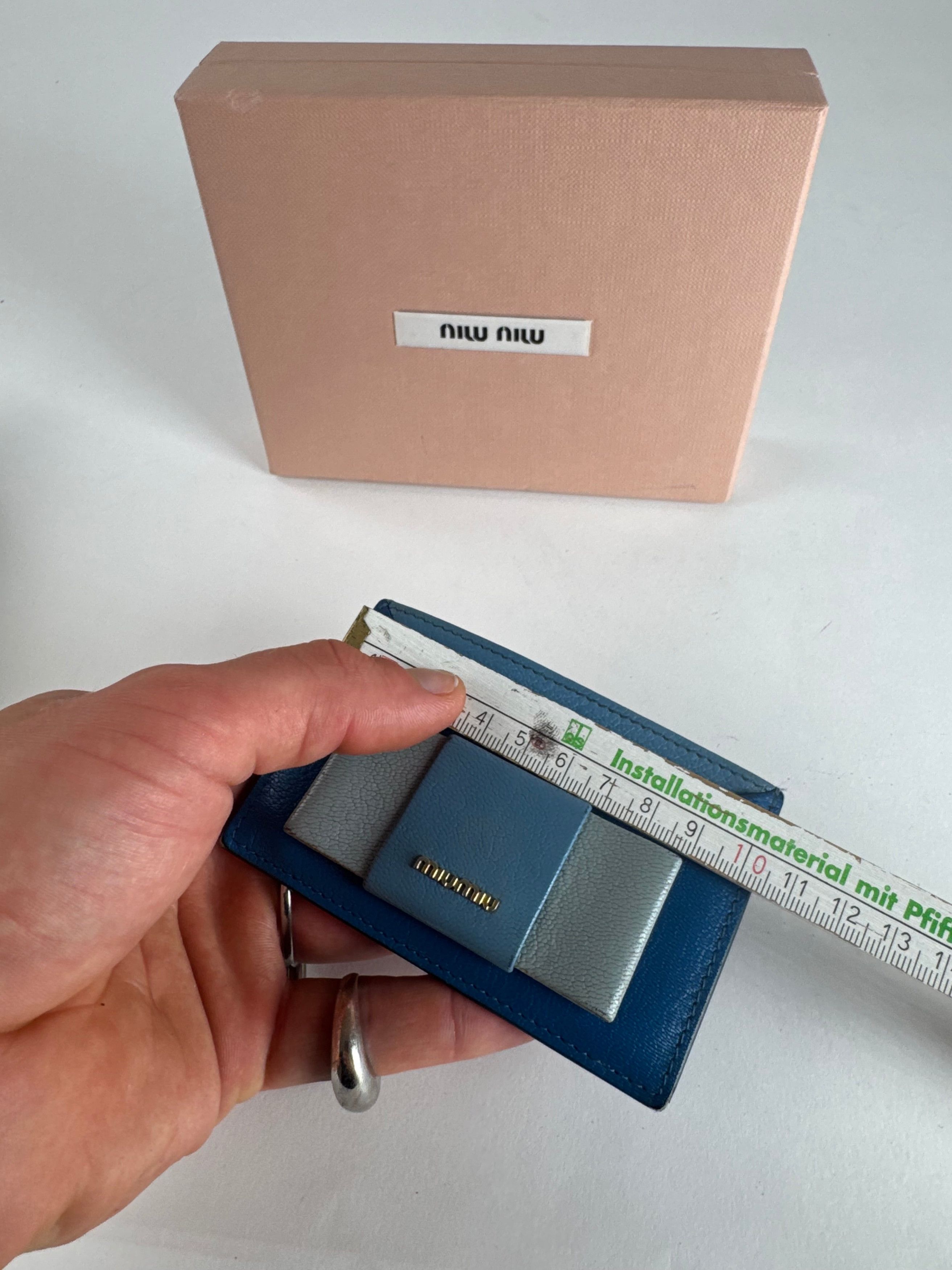 Miu Miu Vintage Leather Card Holder Blue Size ONE SIZE - 6 Thumbnail