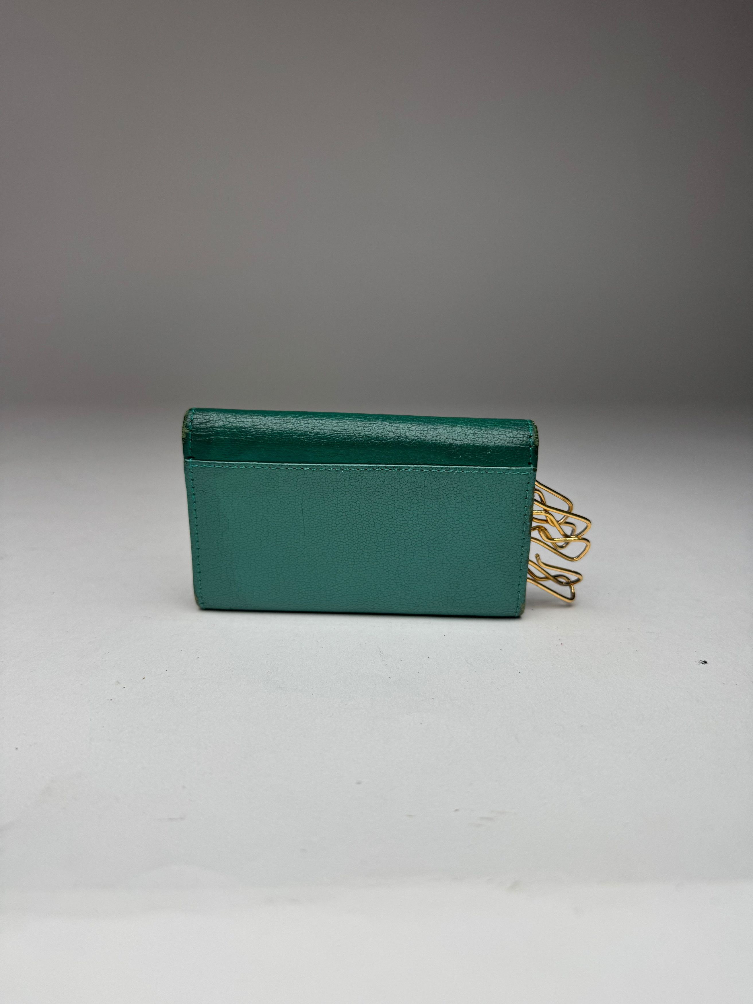 Miu Miu Vintage Leather Key Holder Green Size ONE SIZE - 3 Thumbnail