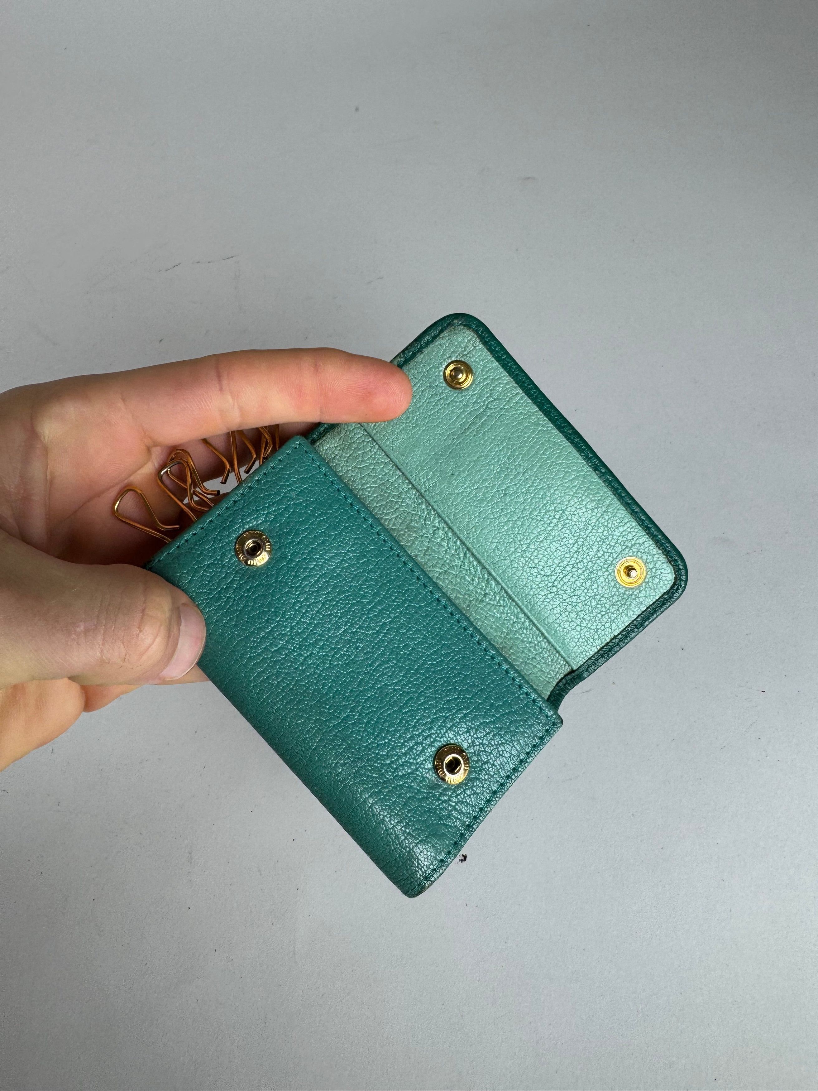 Miu Miu Vintage Leather Key Holder Green Size ONE SIZE - 6 Thumbnail