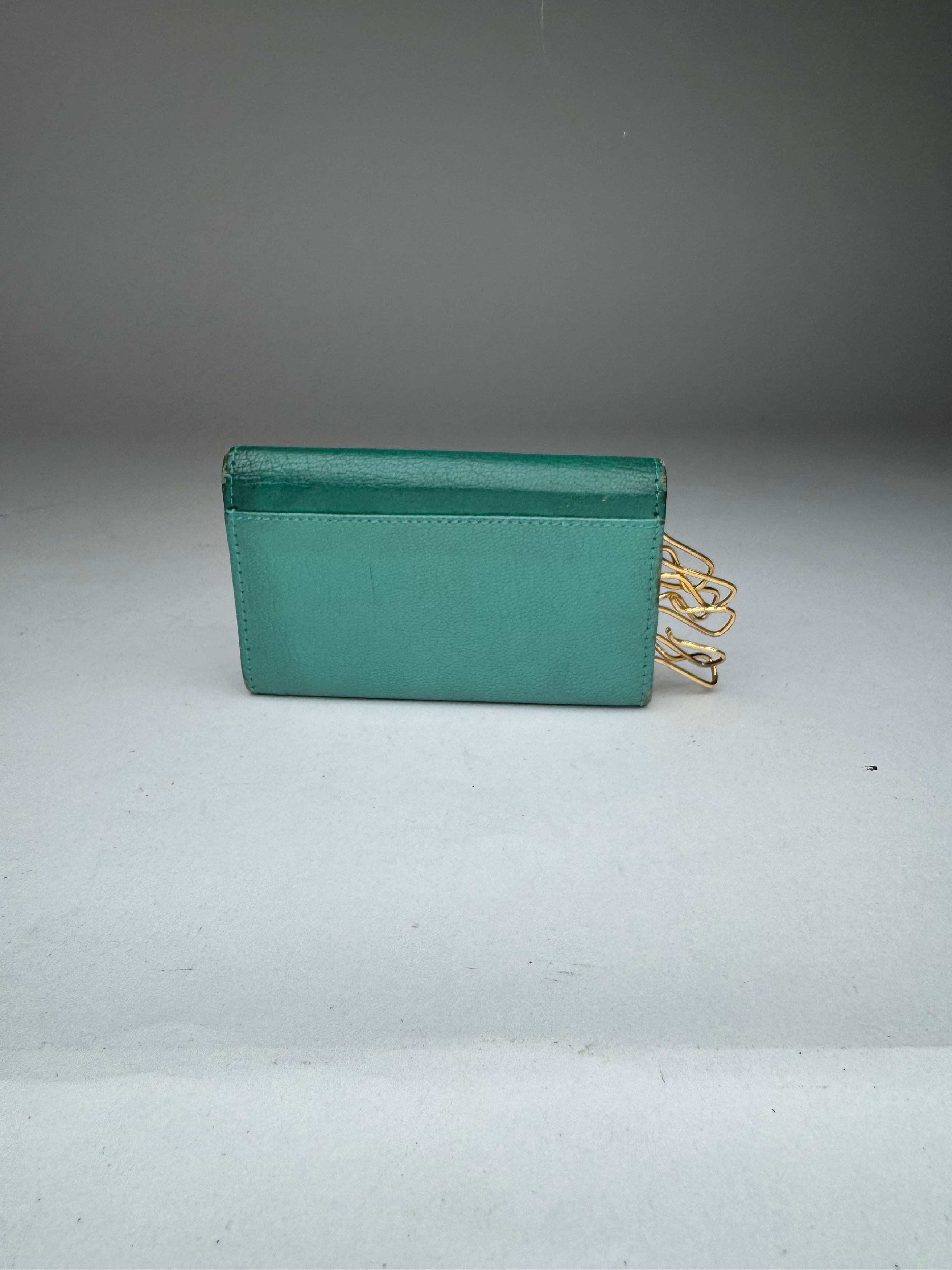 Miu Miu Vintage Leather Key Holder Green Size ONE SIZE - 5 Thumbnail