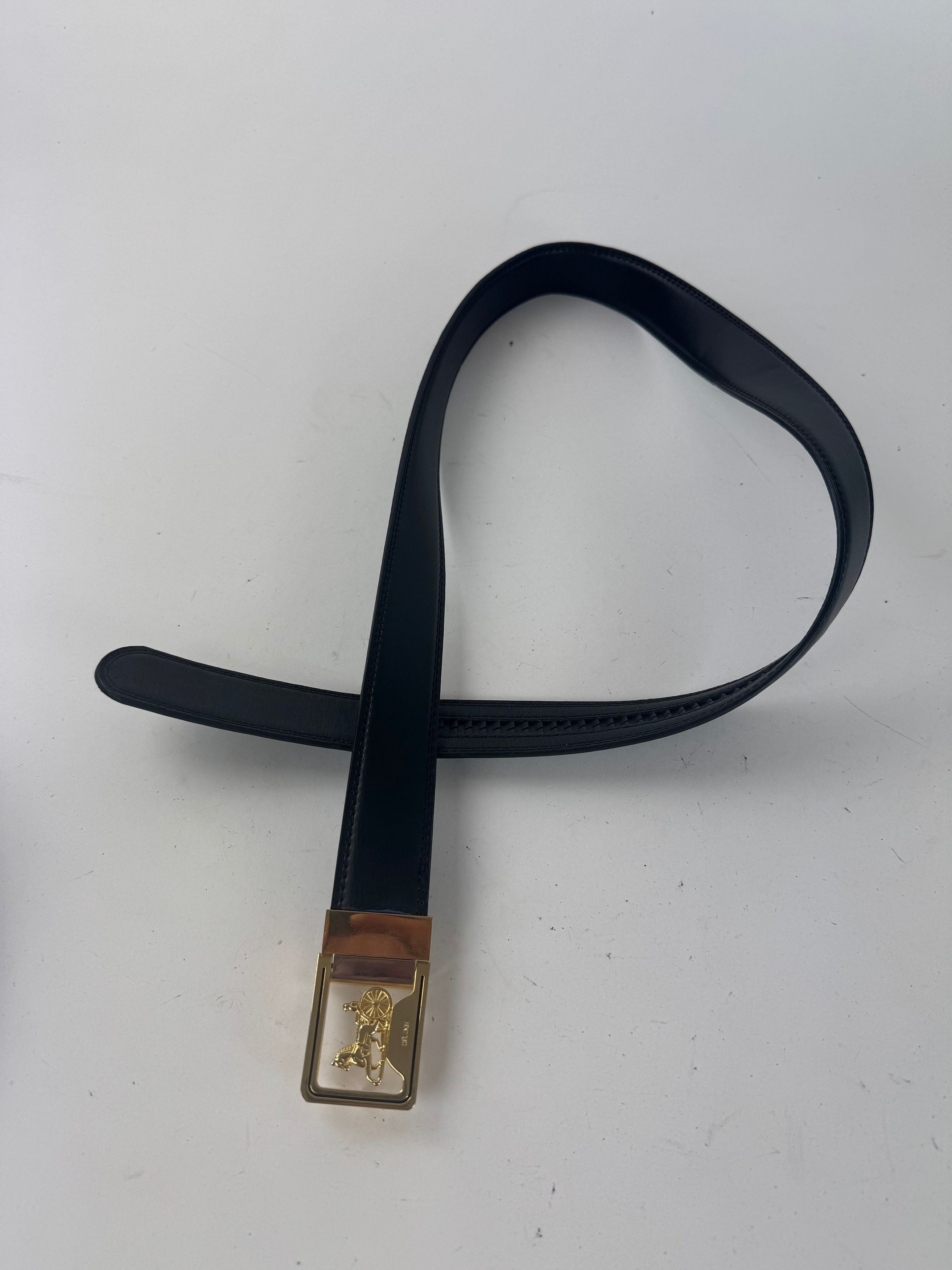 Celine Vintage Carriage Logo Leather belt black Size ONE SIZE - 9 Thumbnail
