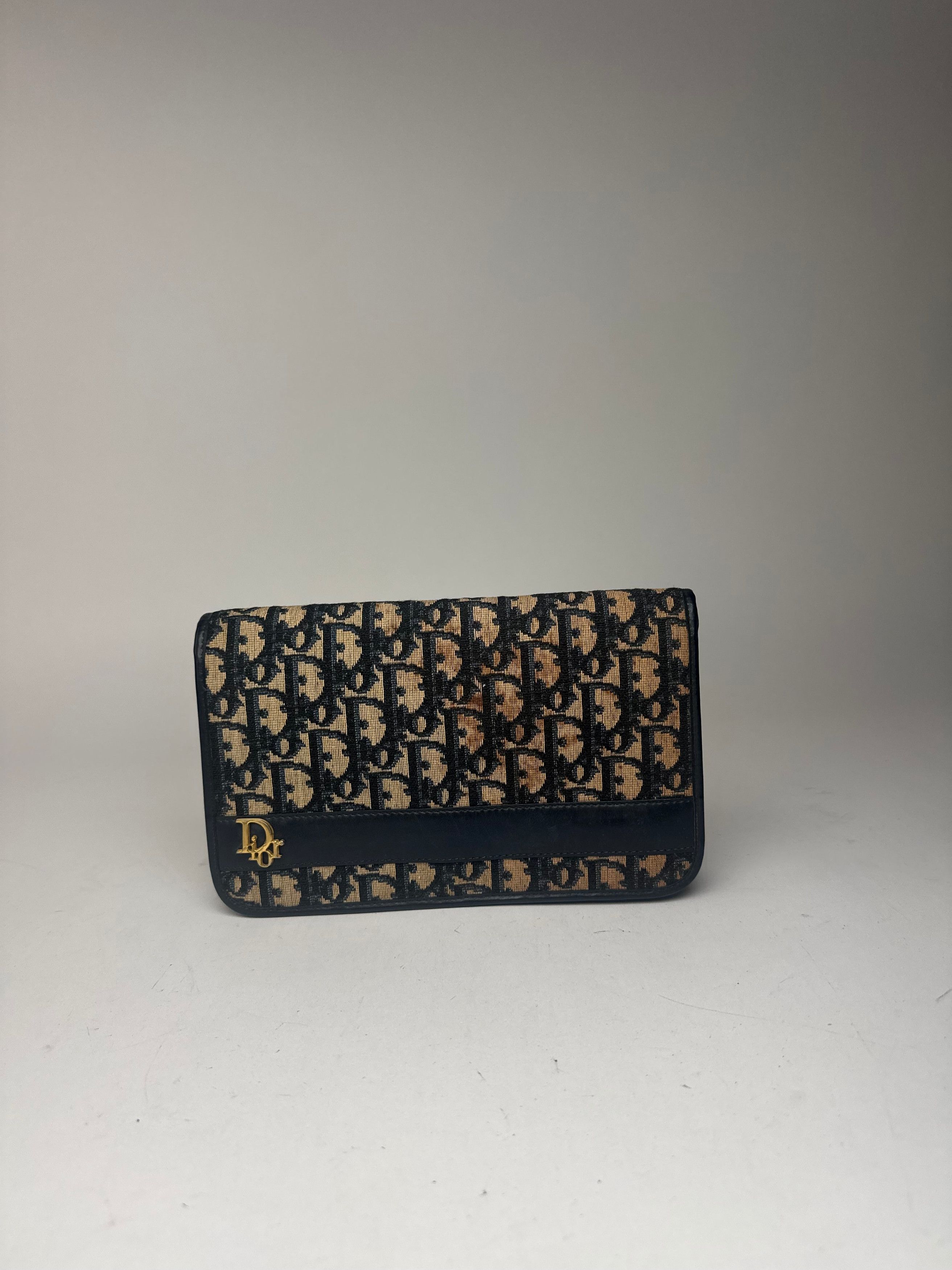 Dior Vintage Oblique monogram Clutch beige Navy Size ONE SIZE - 7 Thumbnail