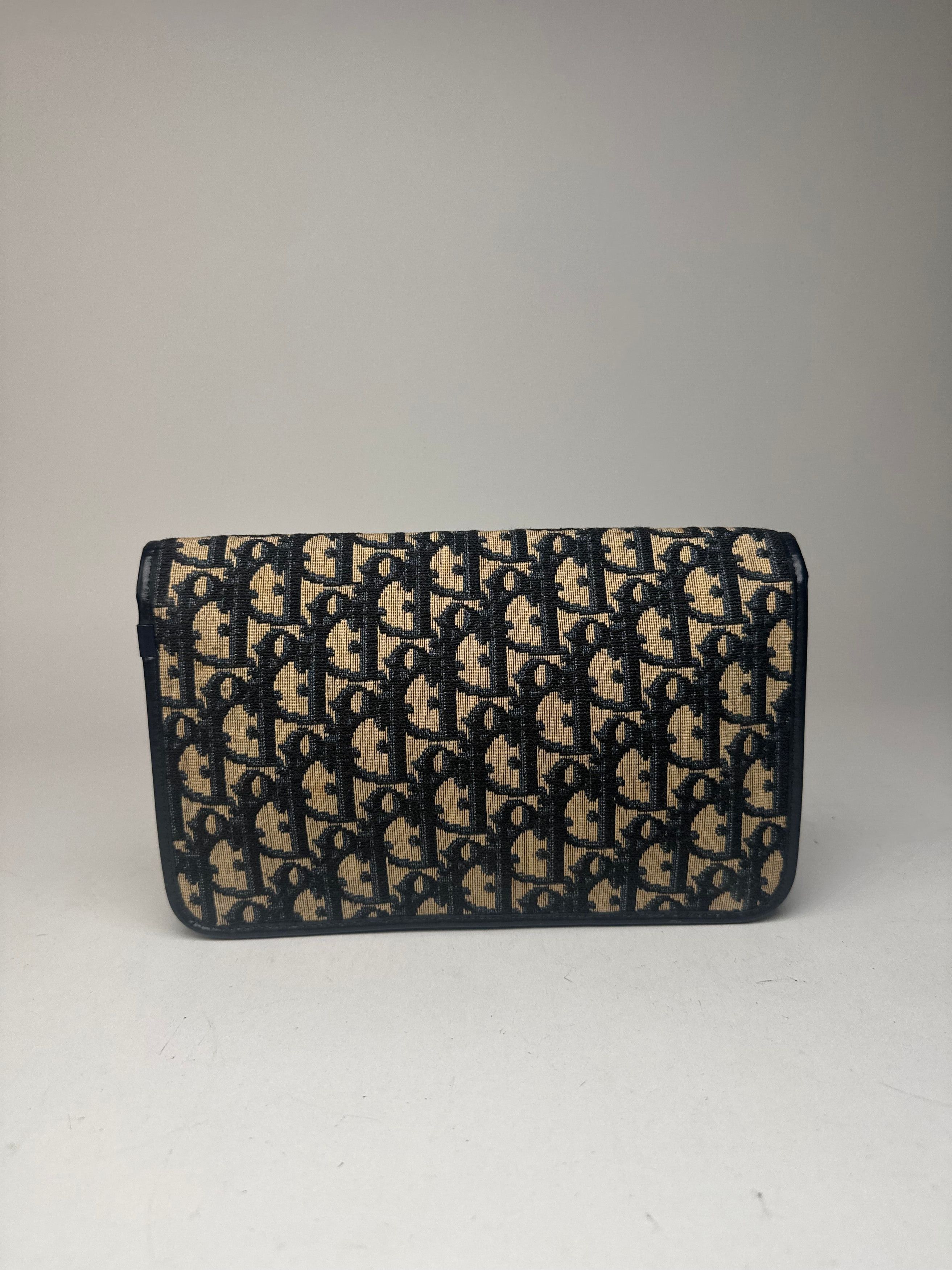 Dior Vintage Oblique monogram Clutch beige Navy Size ONE SIZE - 3 Thumbnail