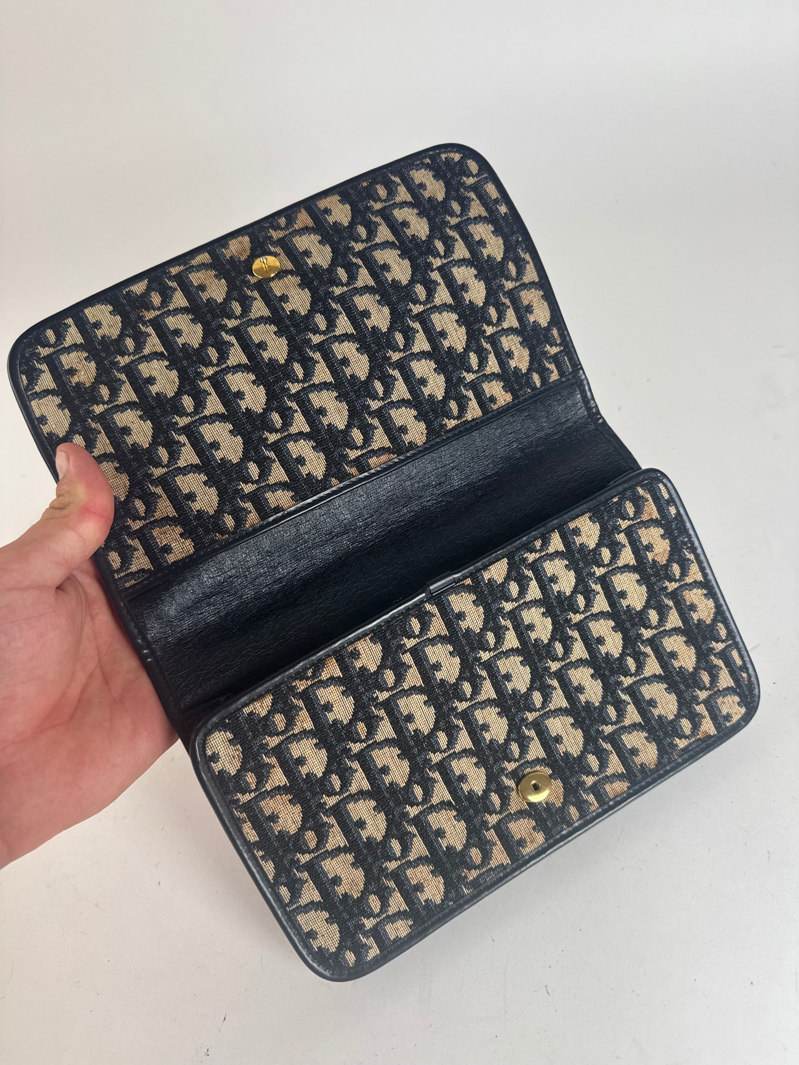 Dior Vintage Oblique monogram Clutch beige Navy Size ONE SIZE - 4 Thumbnail